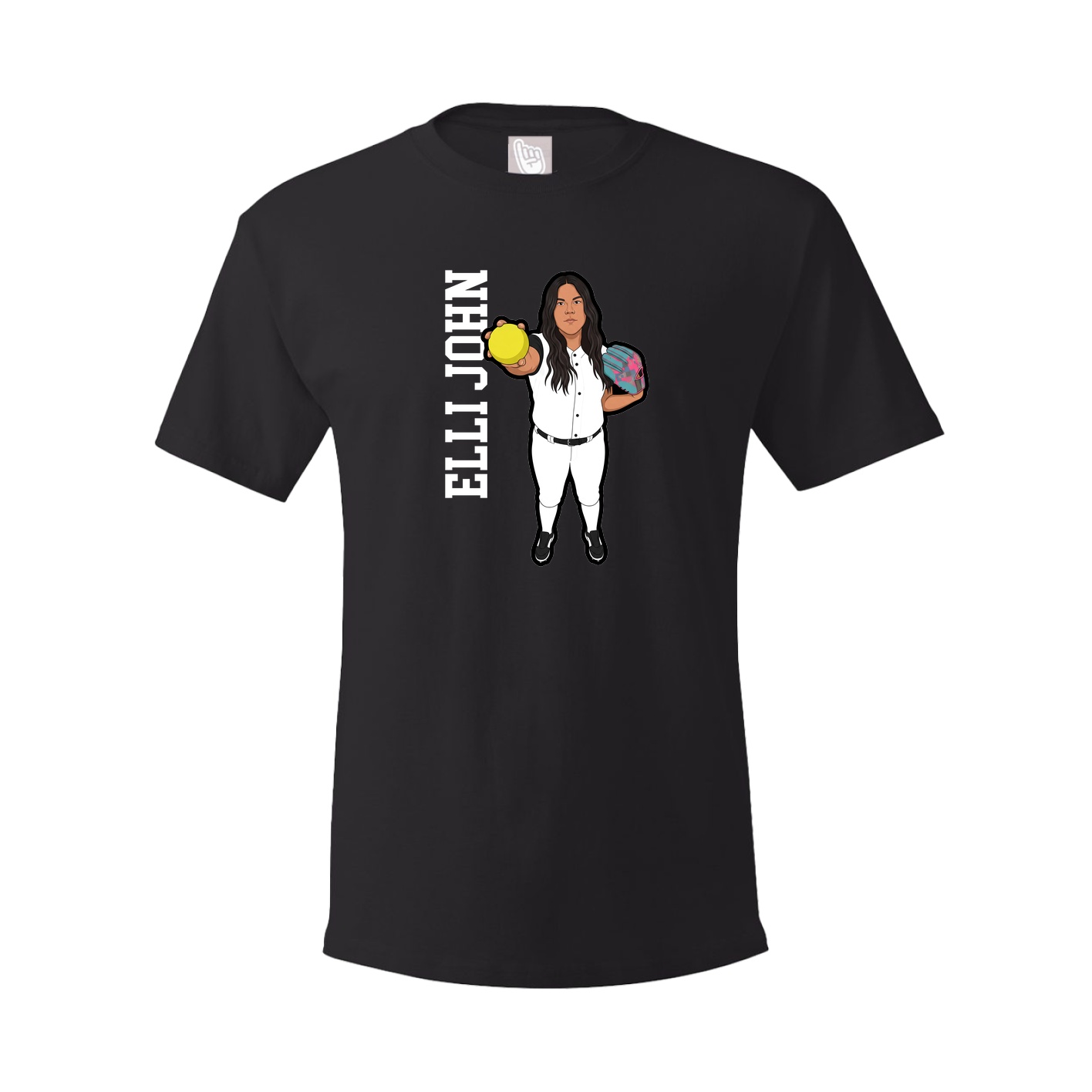 Youth Tee — Name Vertical in Black