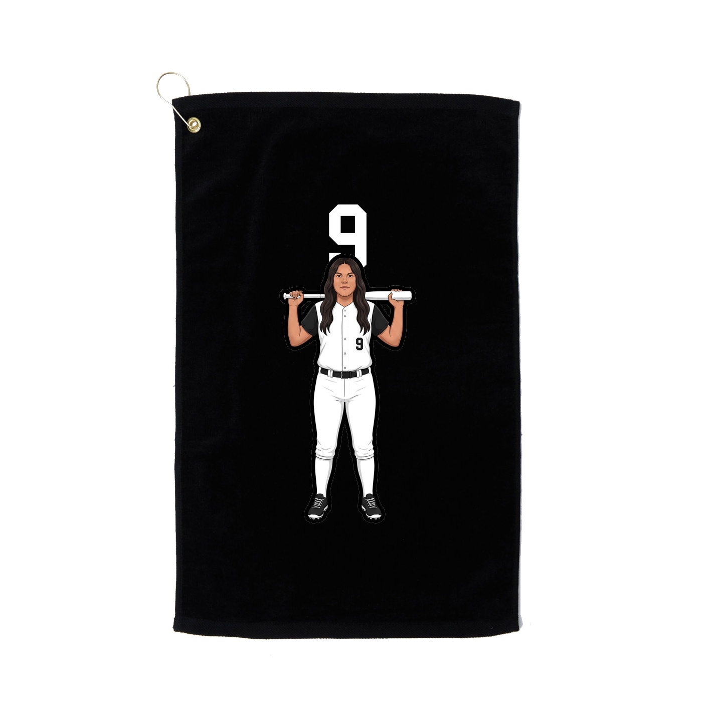 Golf Towel — Number Top in Black