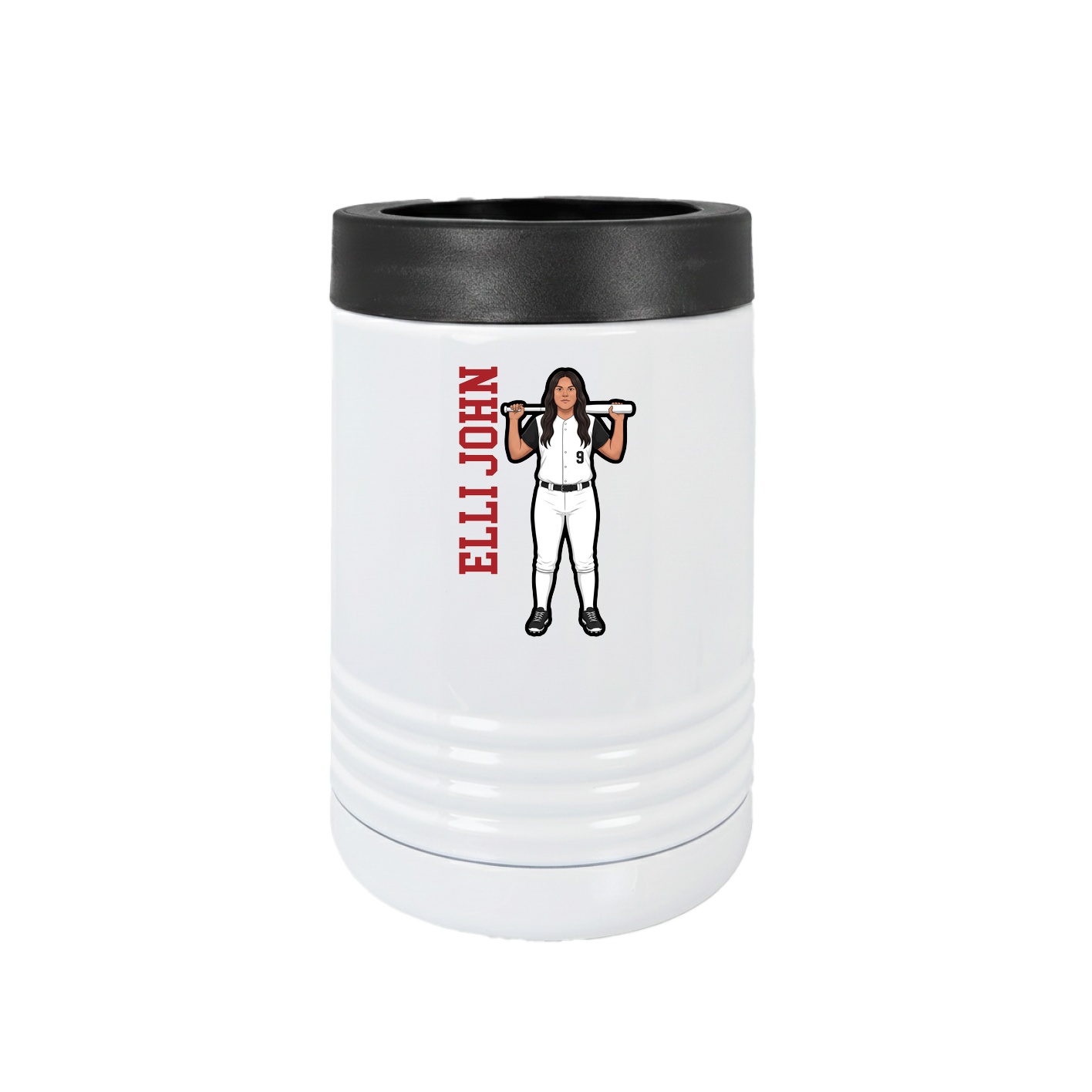 Beverage Holder — Name Vertical in White