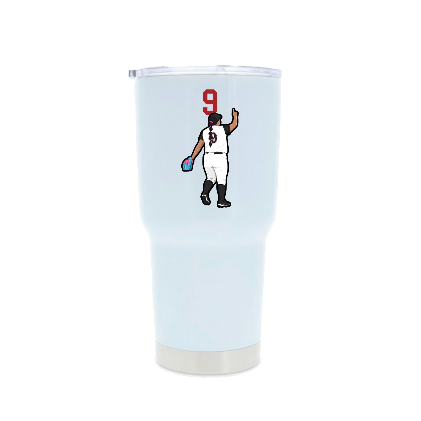 30oz Stainless Steel Tumbler — Number Top in White