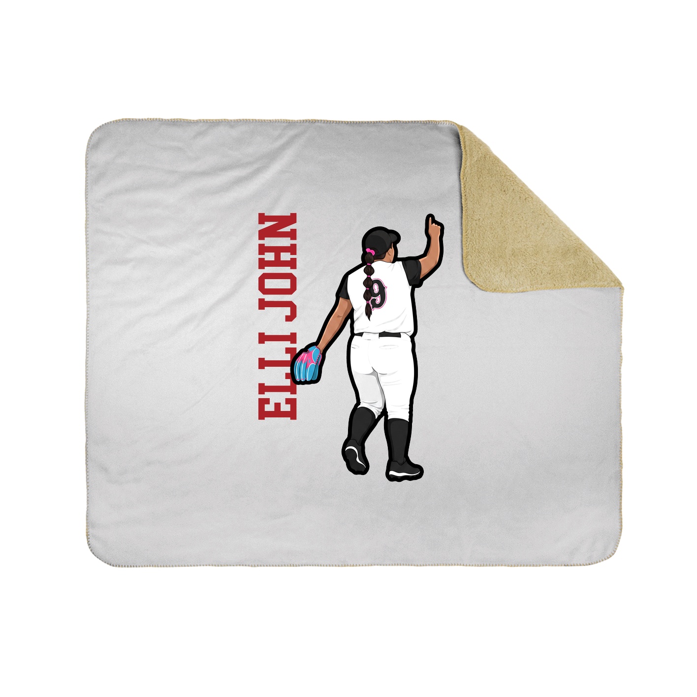 Throw Blanket — Name Vertical in White