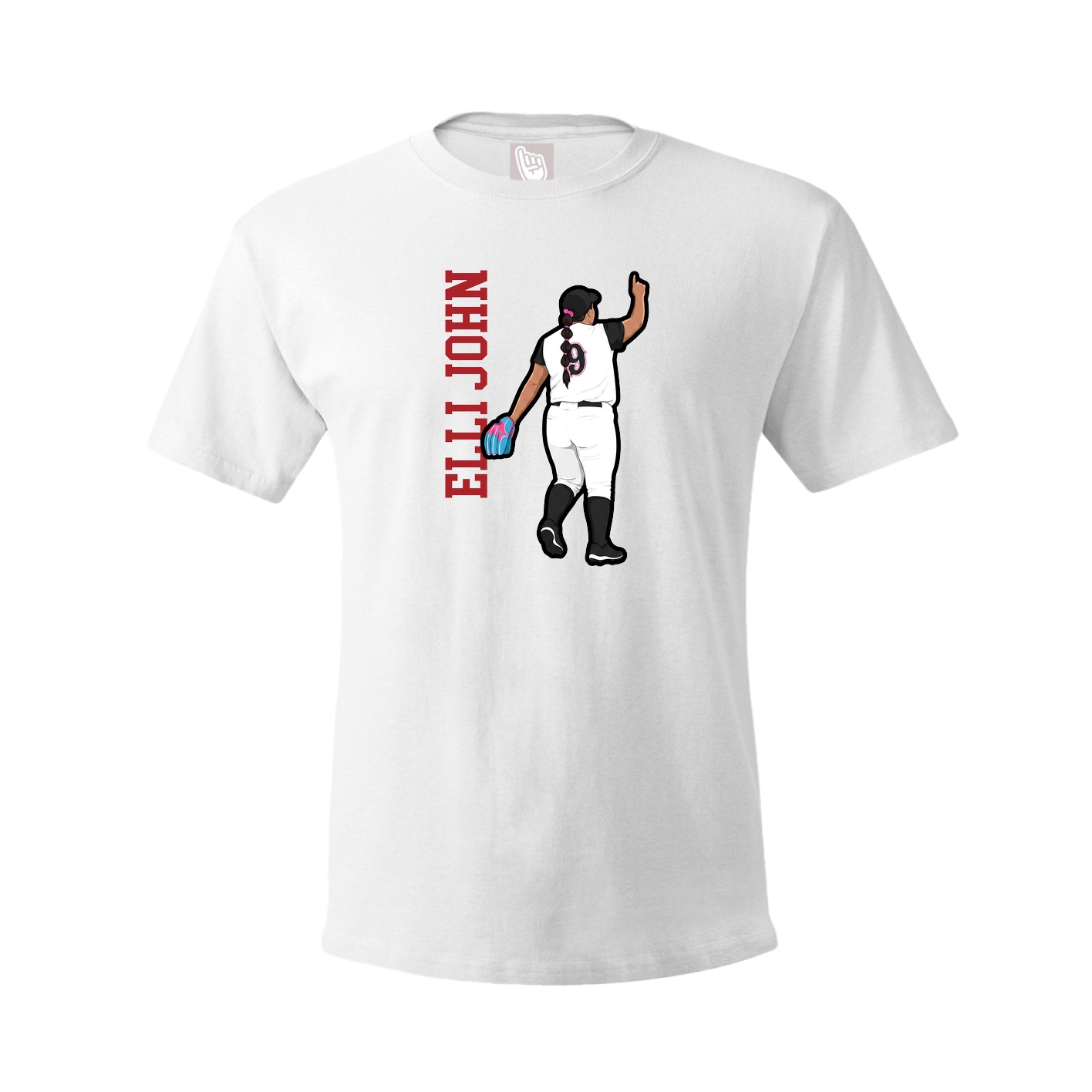 Youth Tee — Name Vertical in White