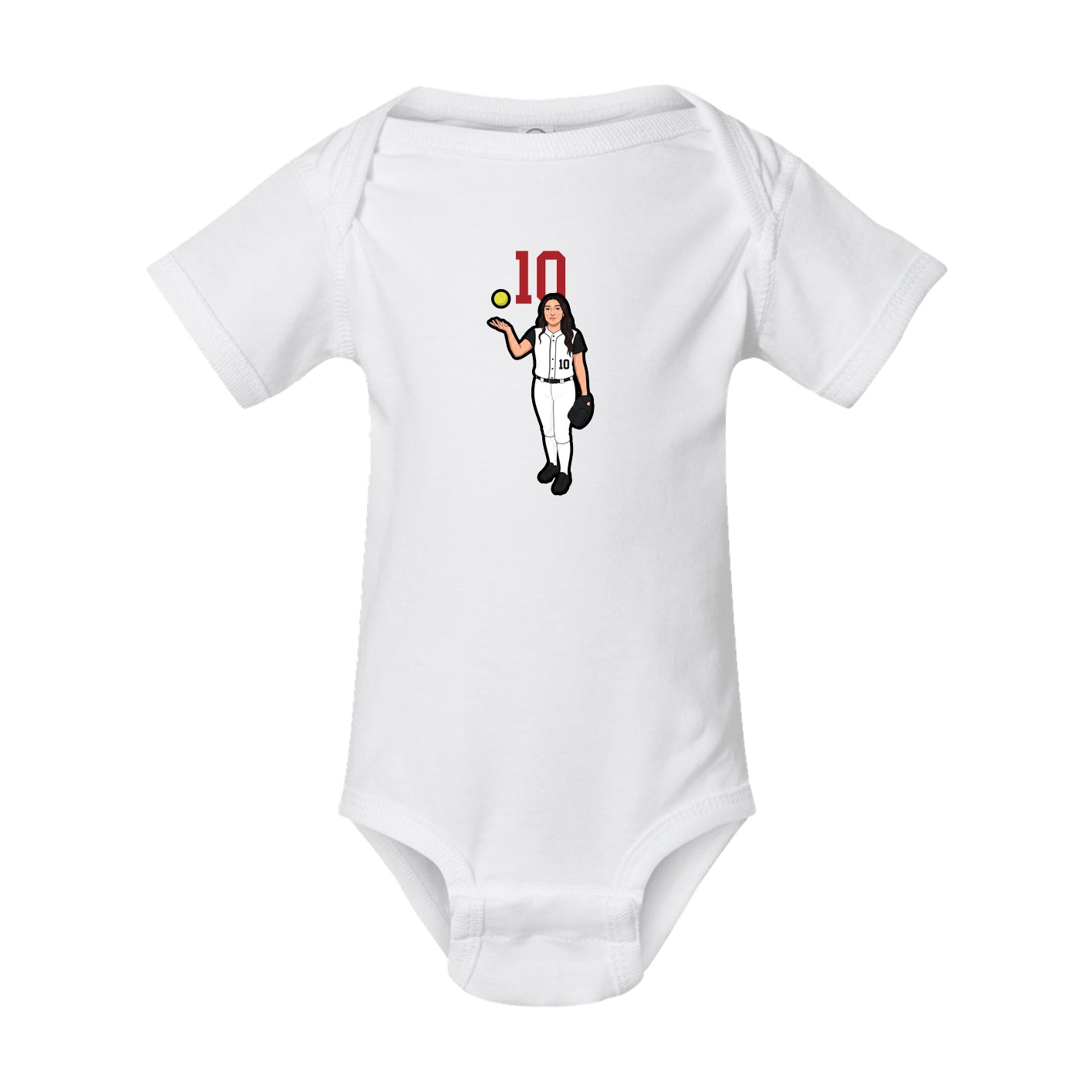 Baby Onesie — Number Top in White
