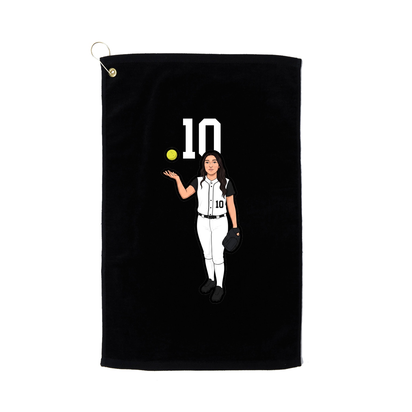 Golf Towel — Number Top in Black