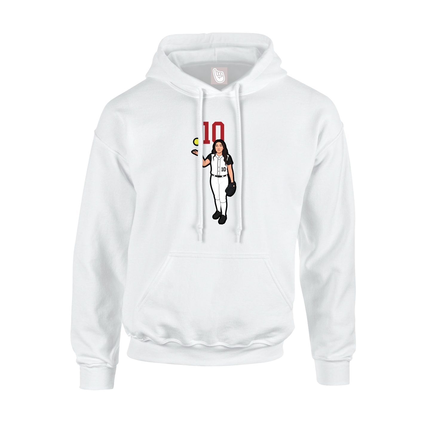 Hoodie — Number Top in White