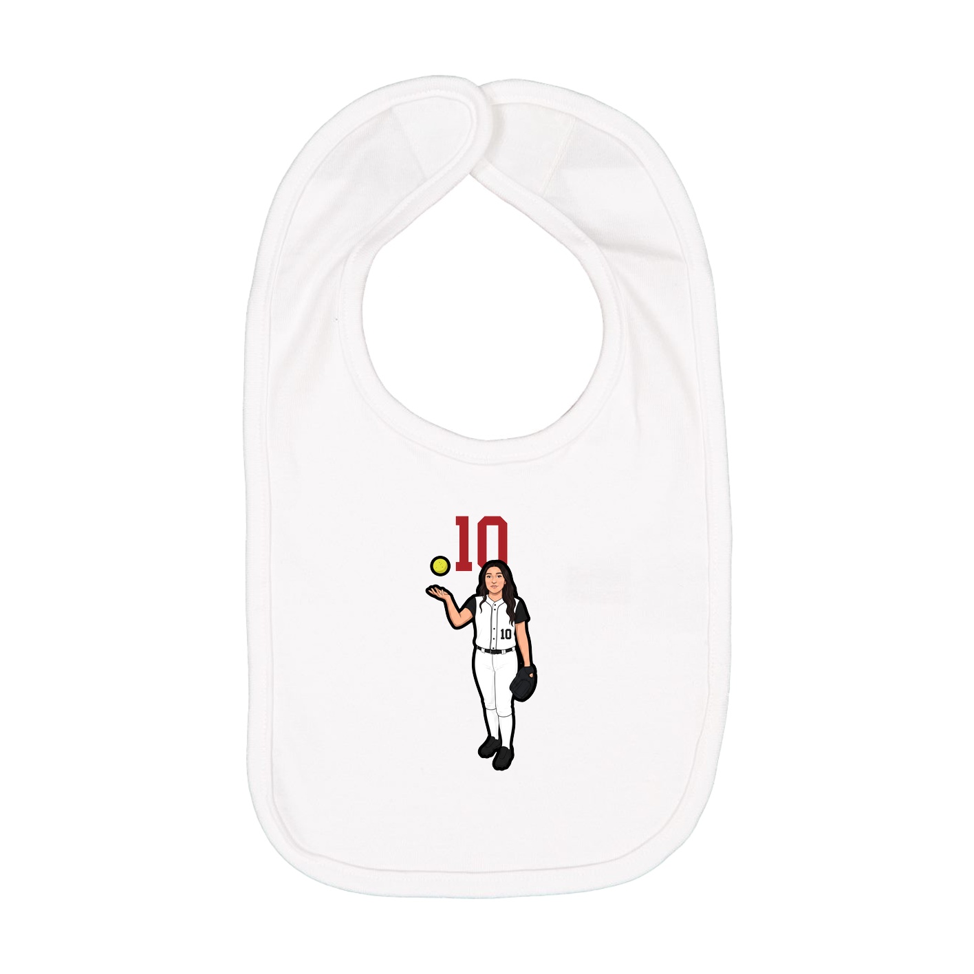 Infant Bib — Number Top in White