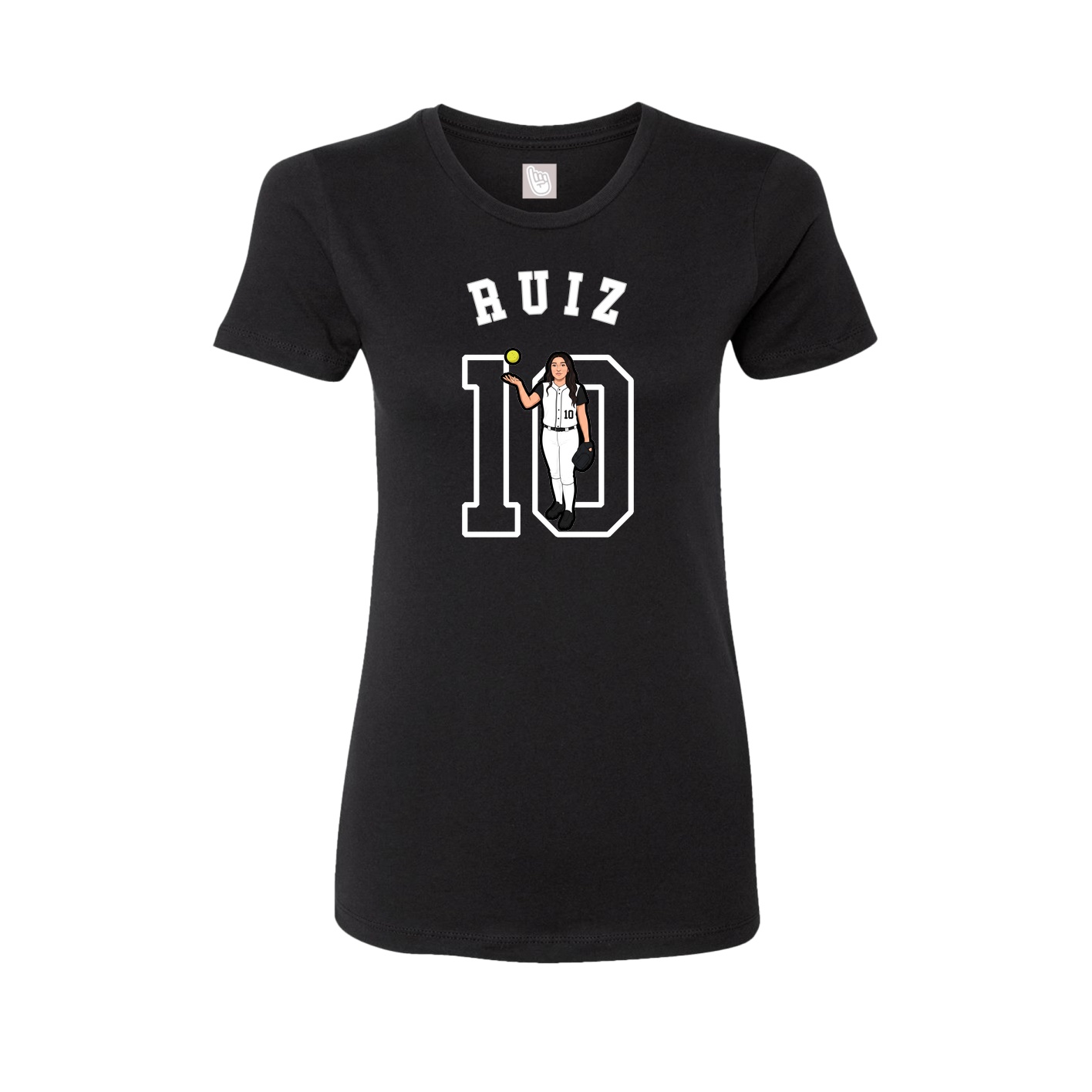 Fitted Women's Tee — Shirsey Arch in Black