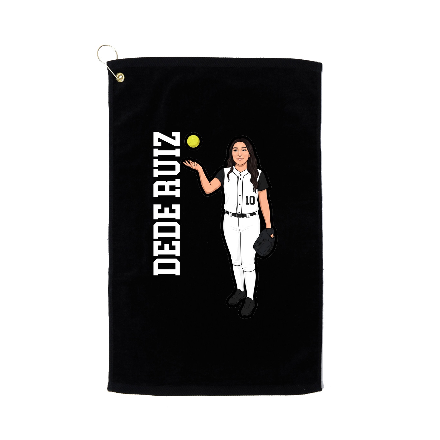 Golf Towel — Name Vertical in Black