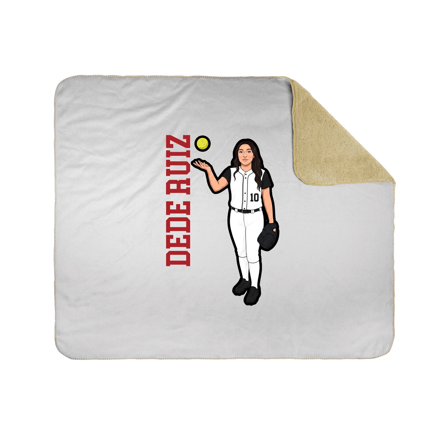 Throw Blanket — Name Vertical in White