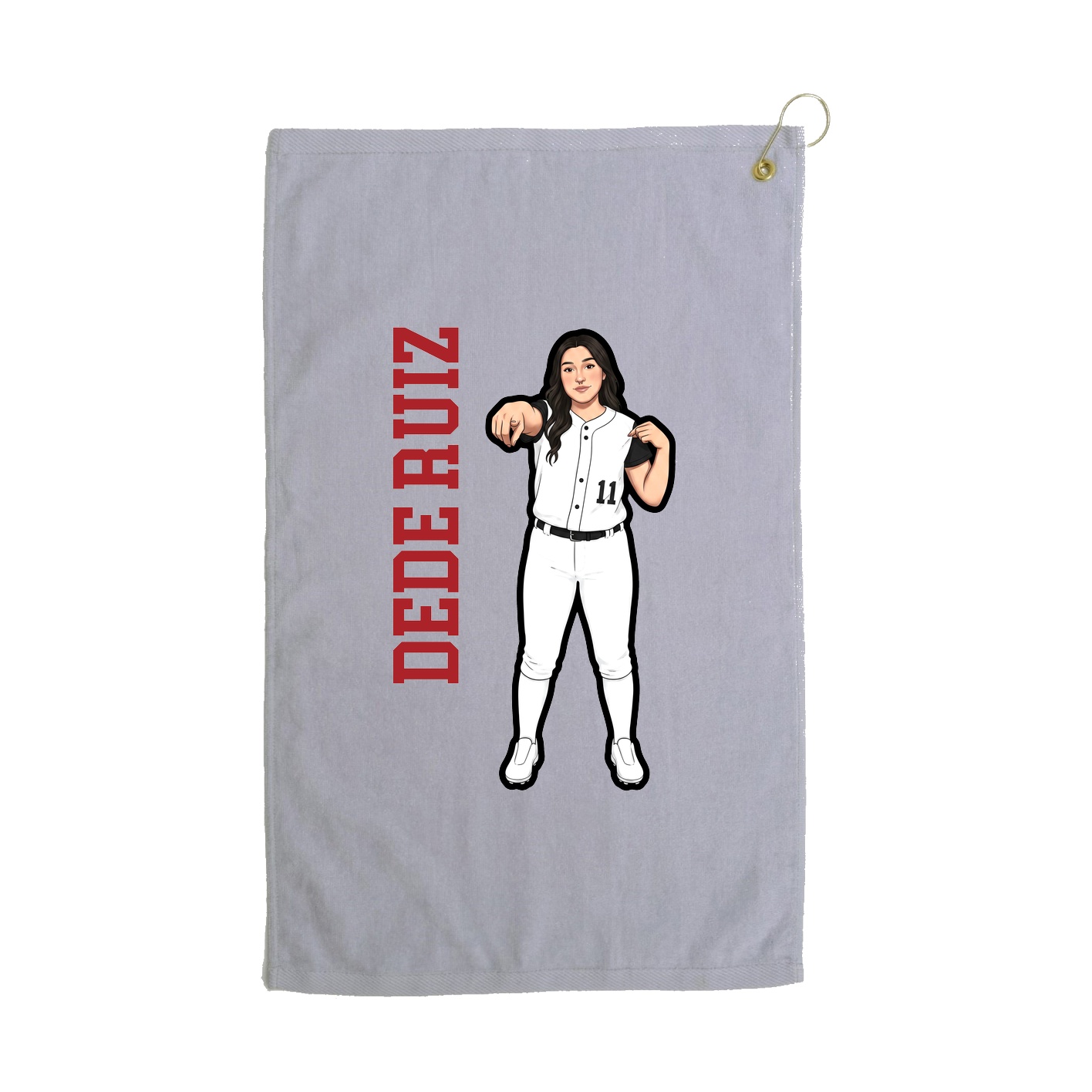 Golf Towel — Name Vertical in Grey