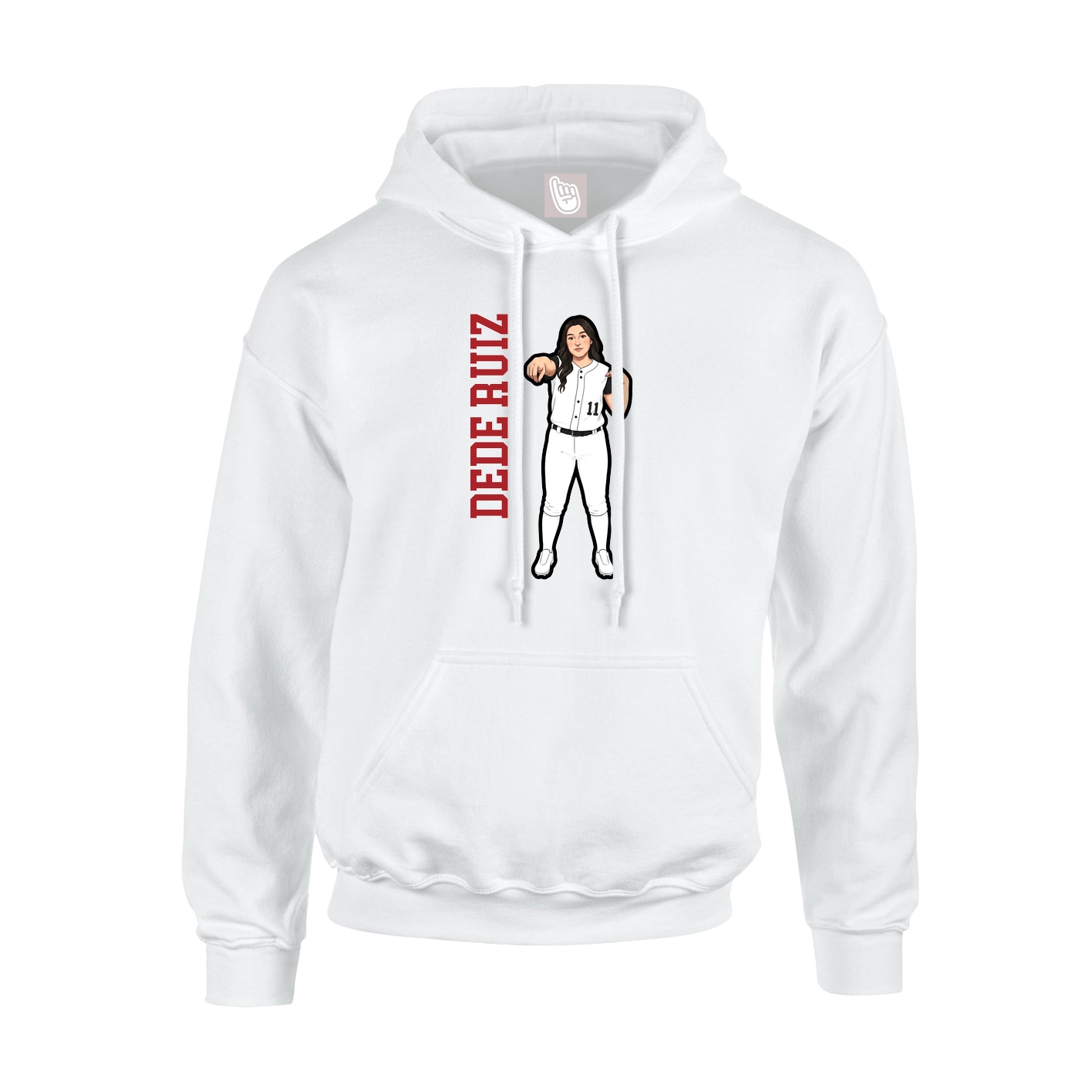 Youth Hoodie — Name Vertical in White