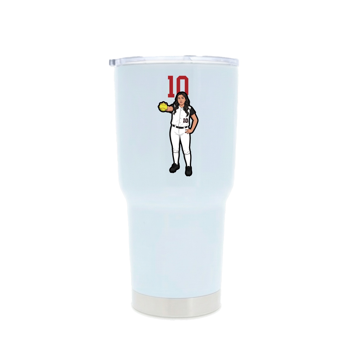 30oz Stainless Steel Tumbler — Number Top in White