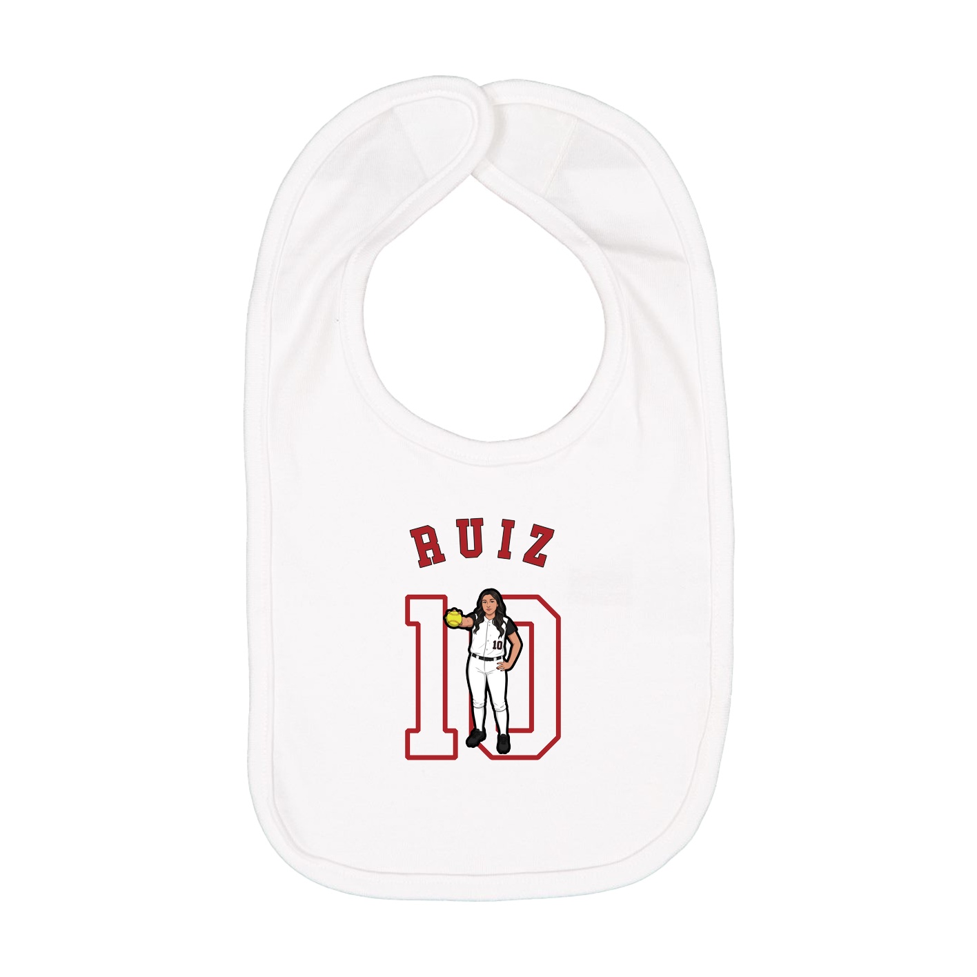 Infant Bib — Shirsey Arch in White