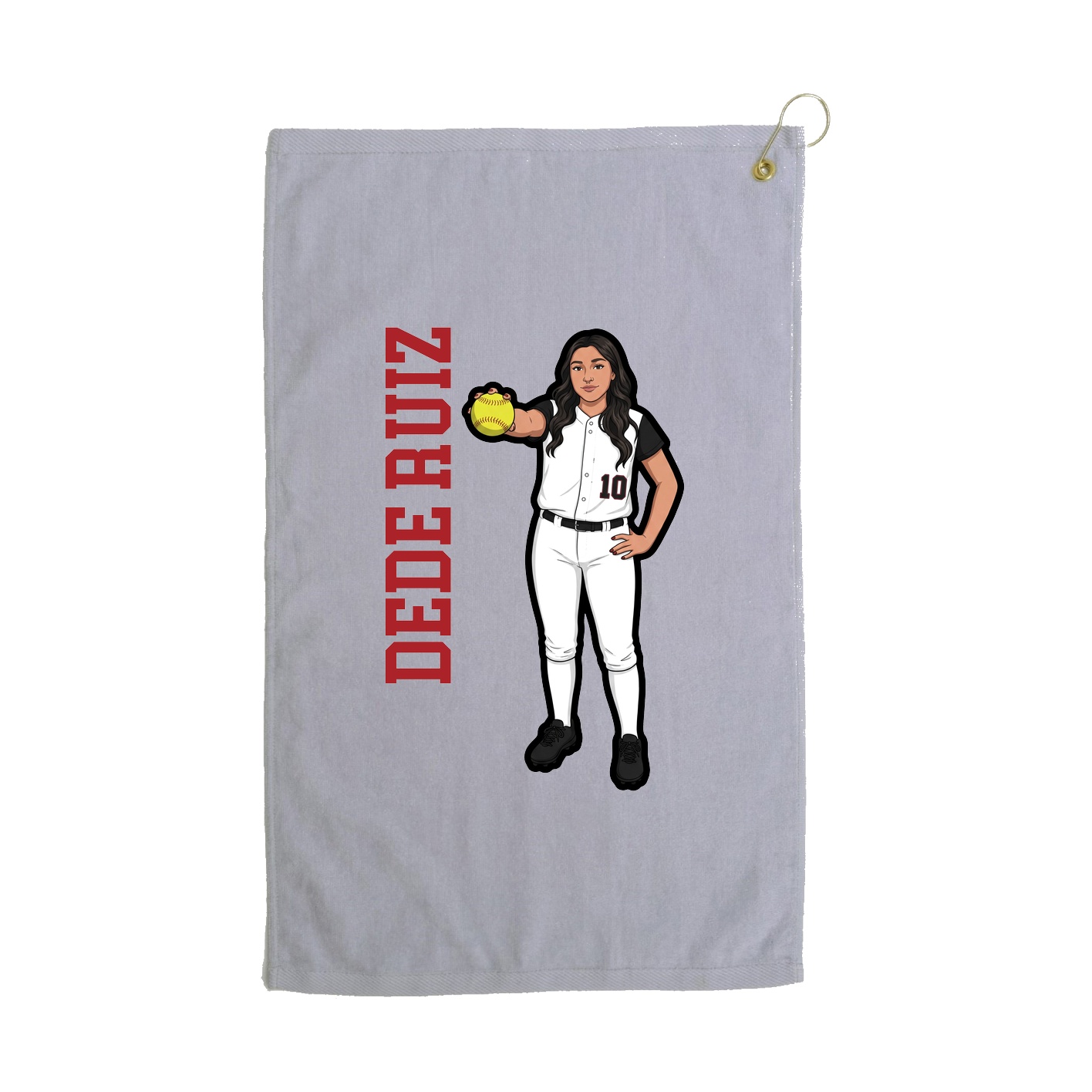 Golf Towel — Name Vertical in Grey