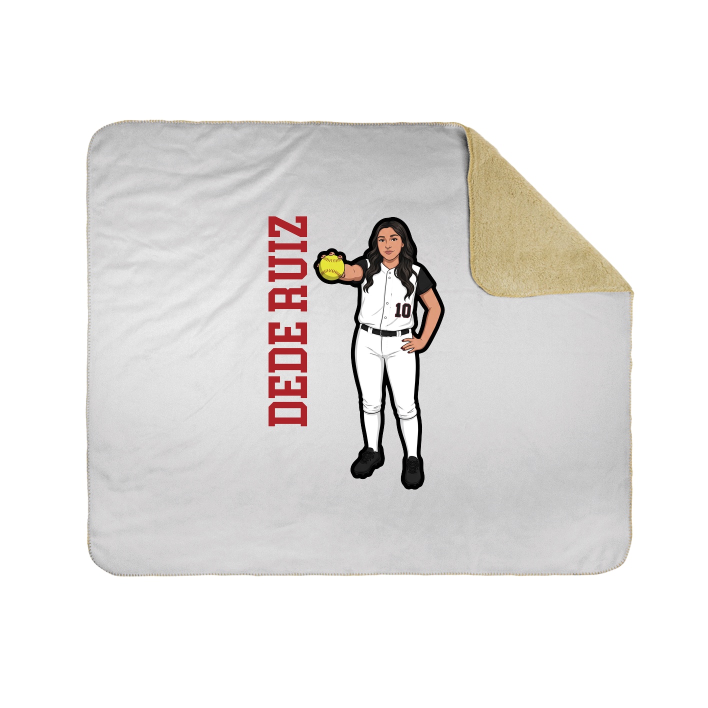 Throw Blanket — Name Vertical in White