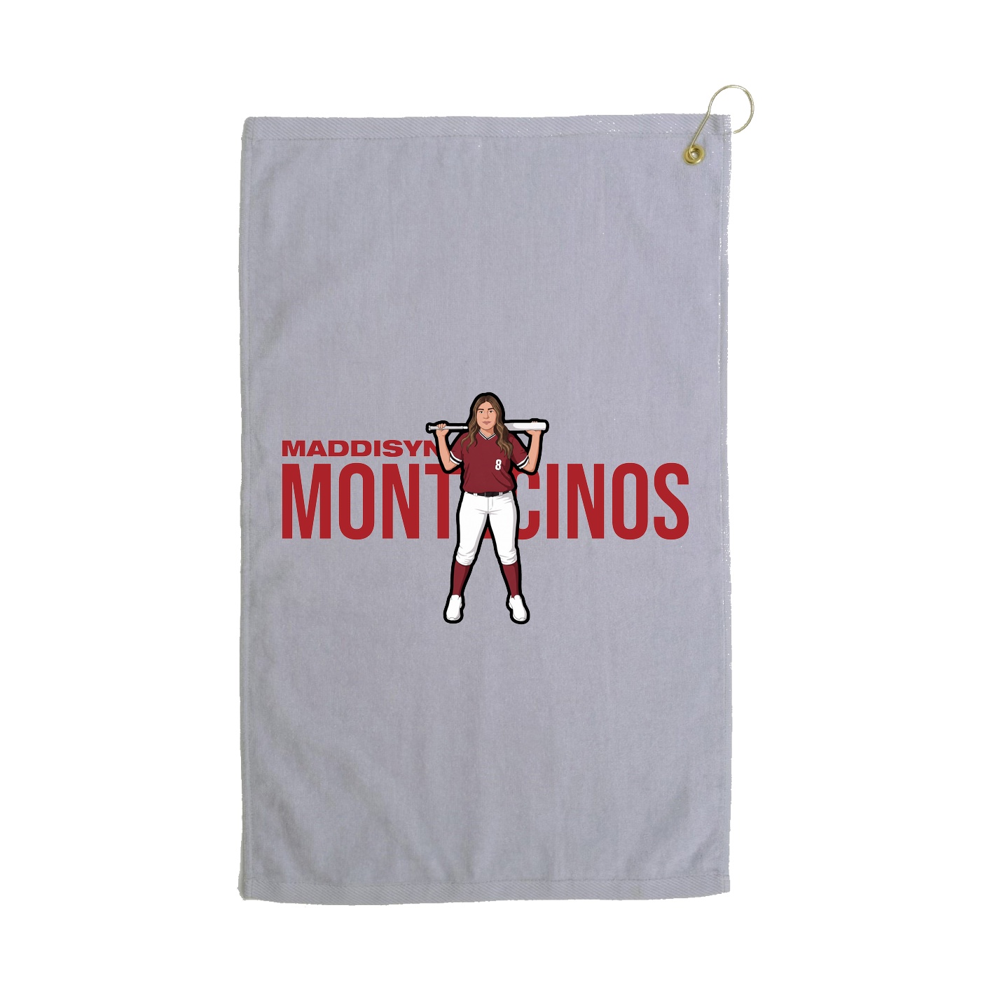 Golf Towel — Player Name in Grey