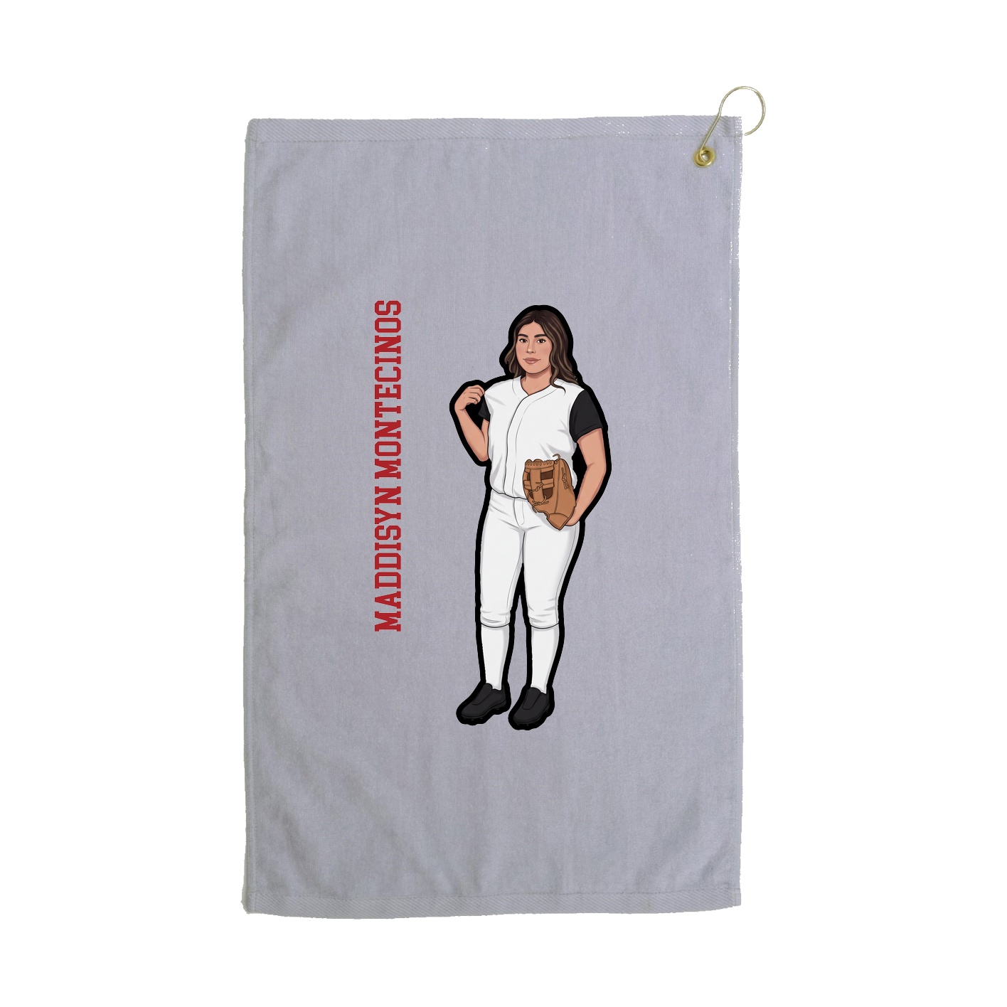 Golf Towel — Name Vertical in Grey