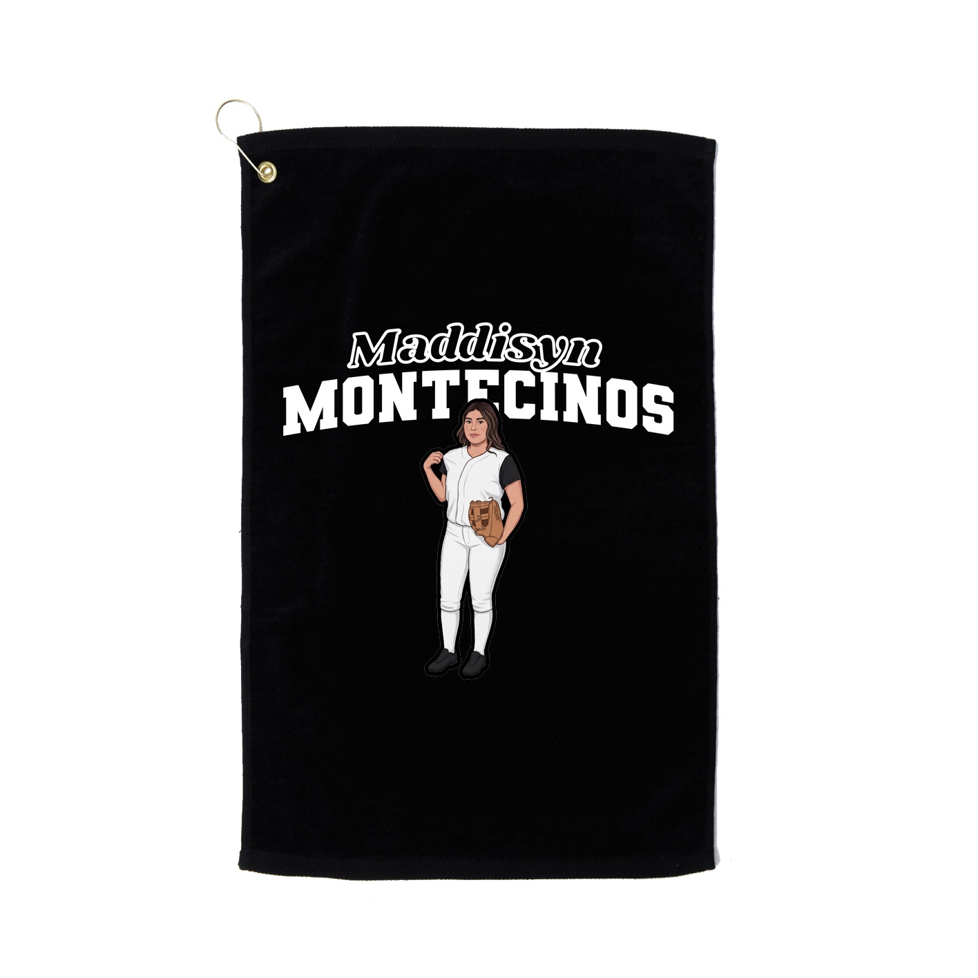 Golf Towel — Name Arch in Black