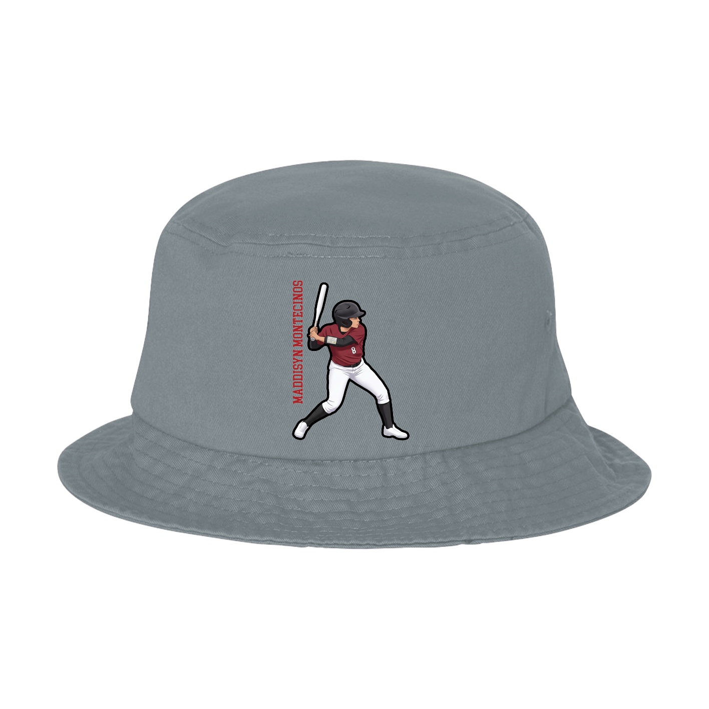 Bucket Cap — Name Vertical in Grey