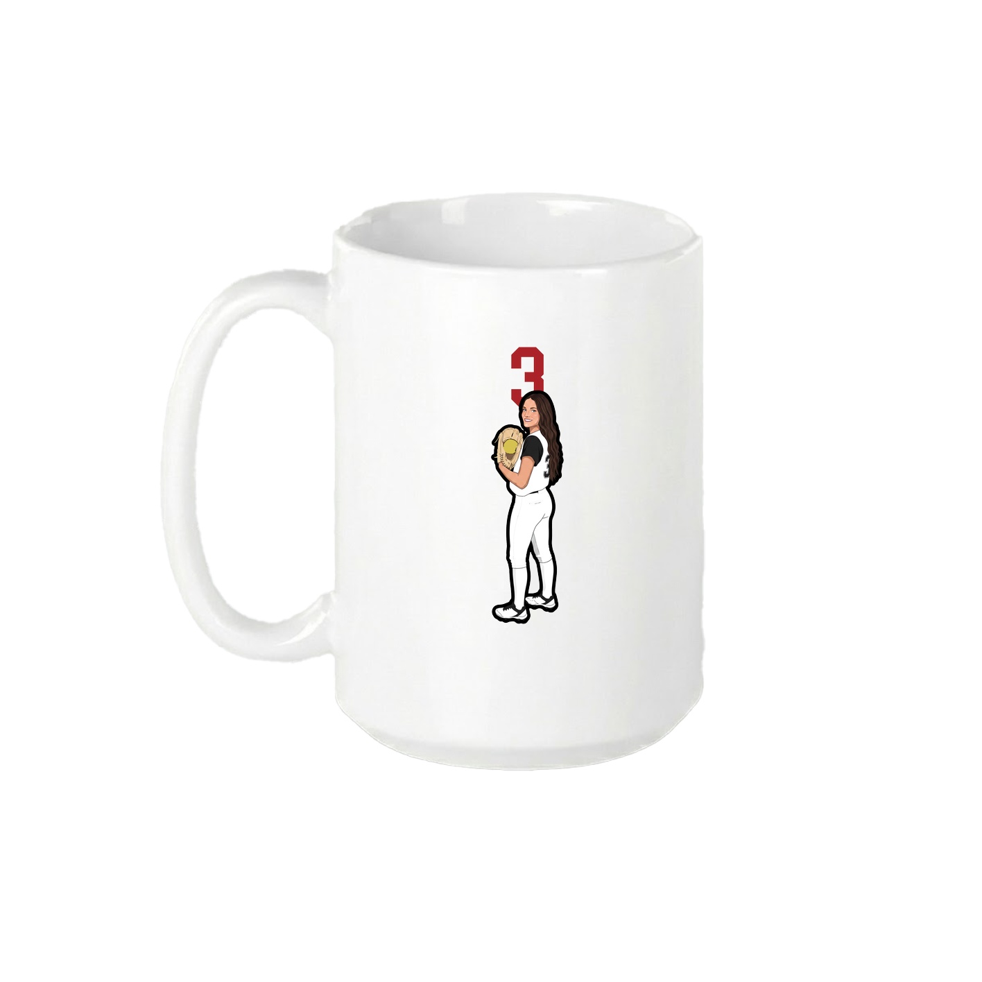 15oz Coffee Mug — Number Top in White