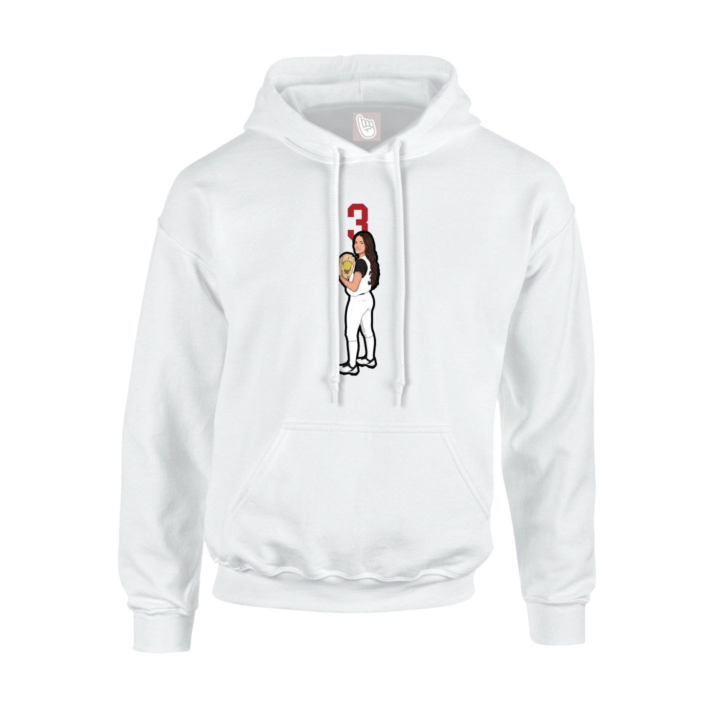 Youth Hoodie — Number Top in White