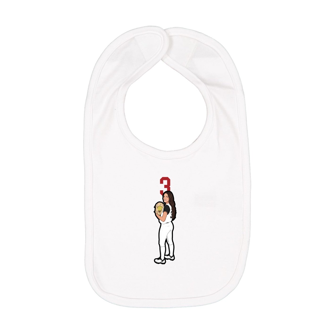 Infant Bib — Number Top in White