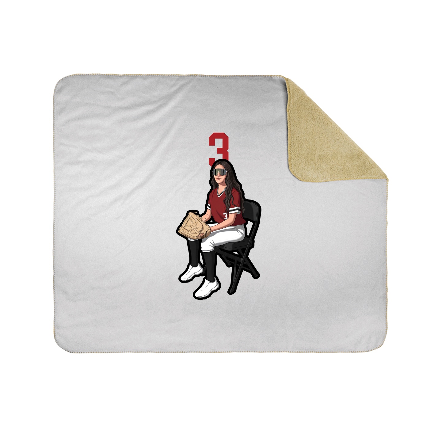 Throw Blanket — Number Top in White