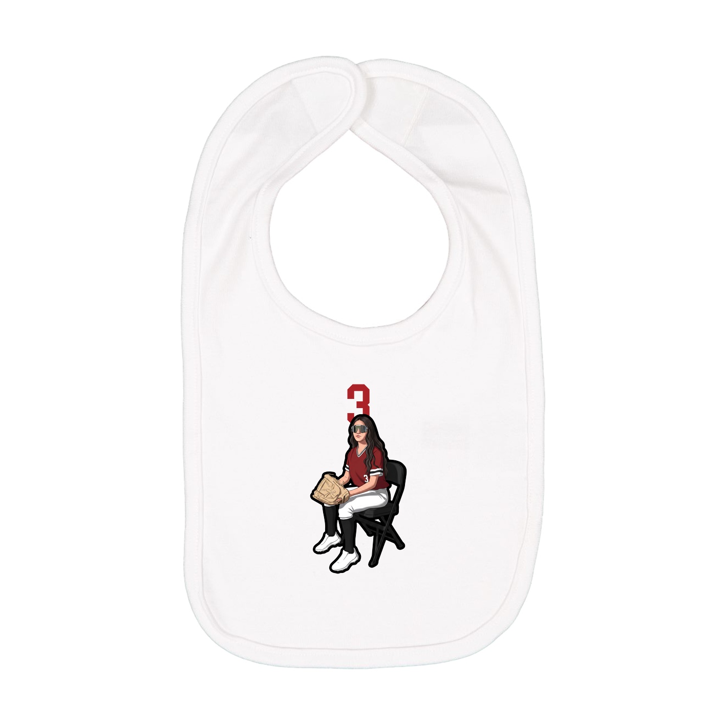 Infant Bib — Number Top in White