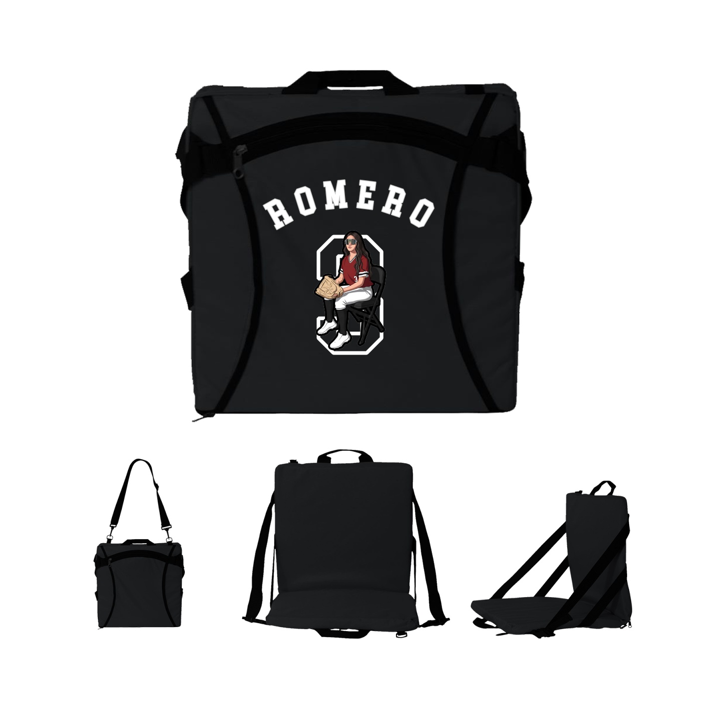 Folding Stadium Seat — Shirsey Arch in Black