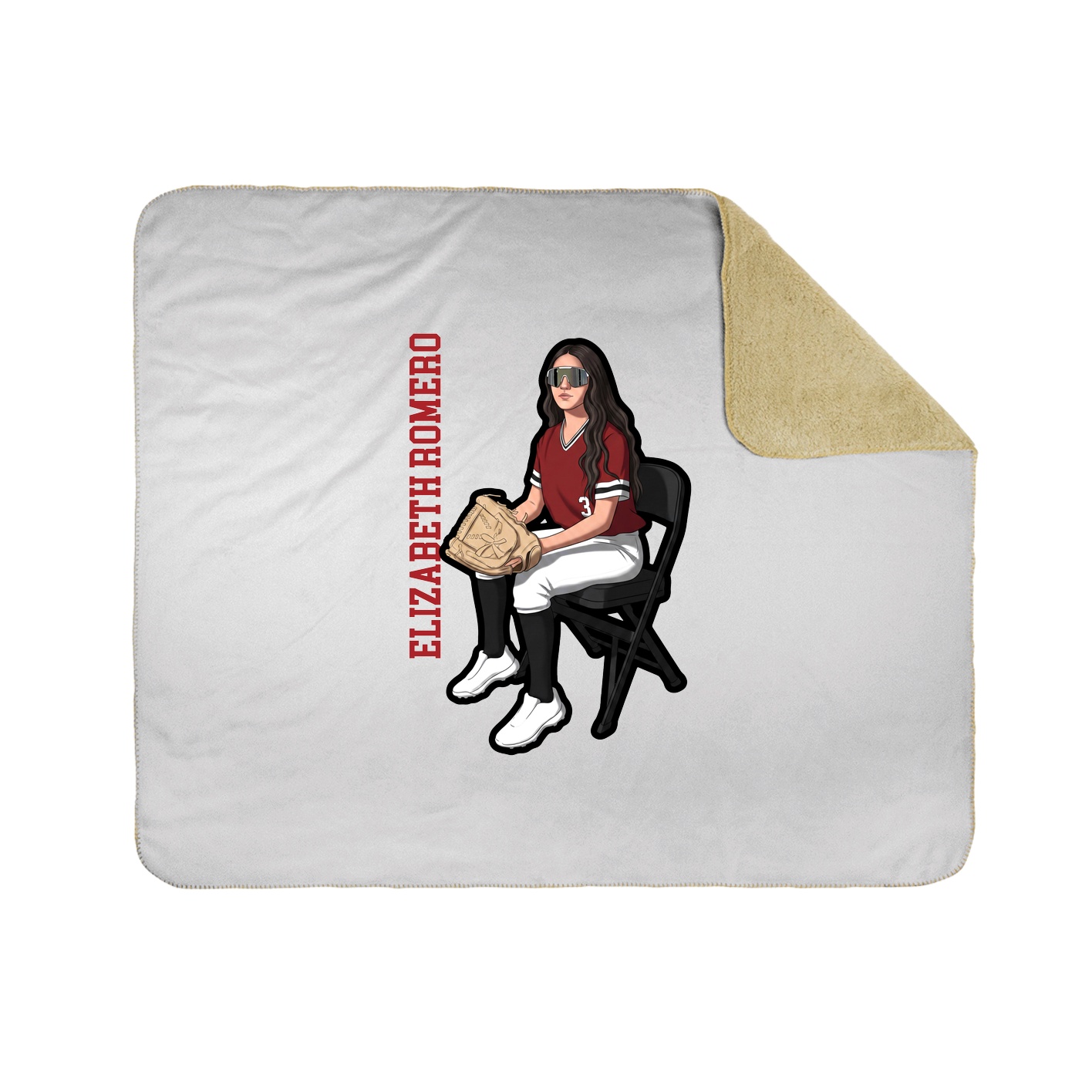 Throw Blanket — Name Vertical in White