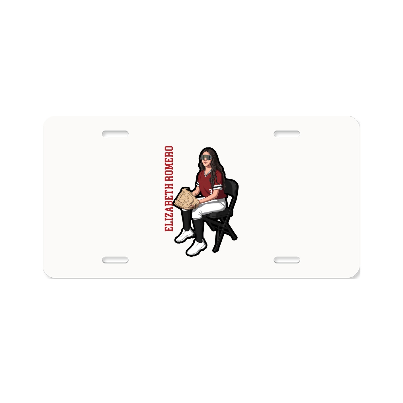 License Plate — Name Vertical in Classic