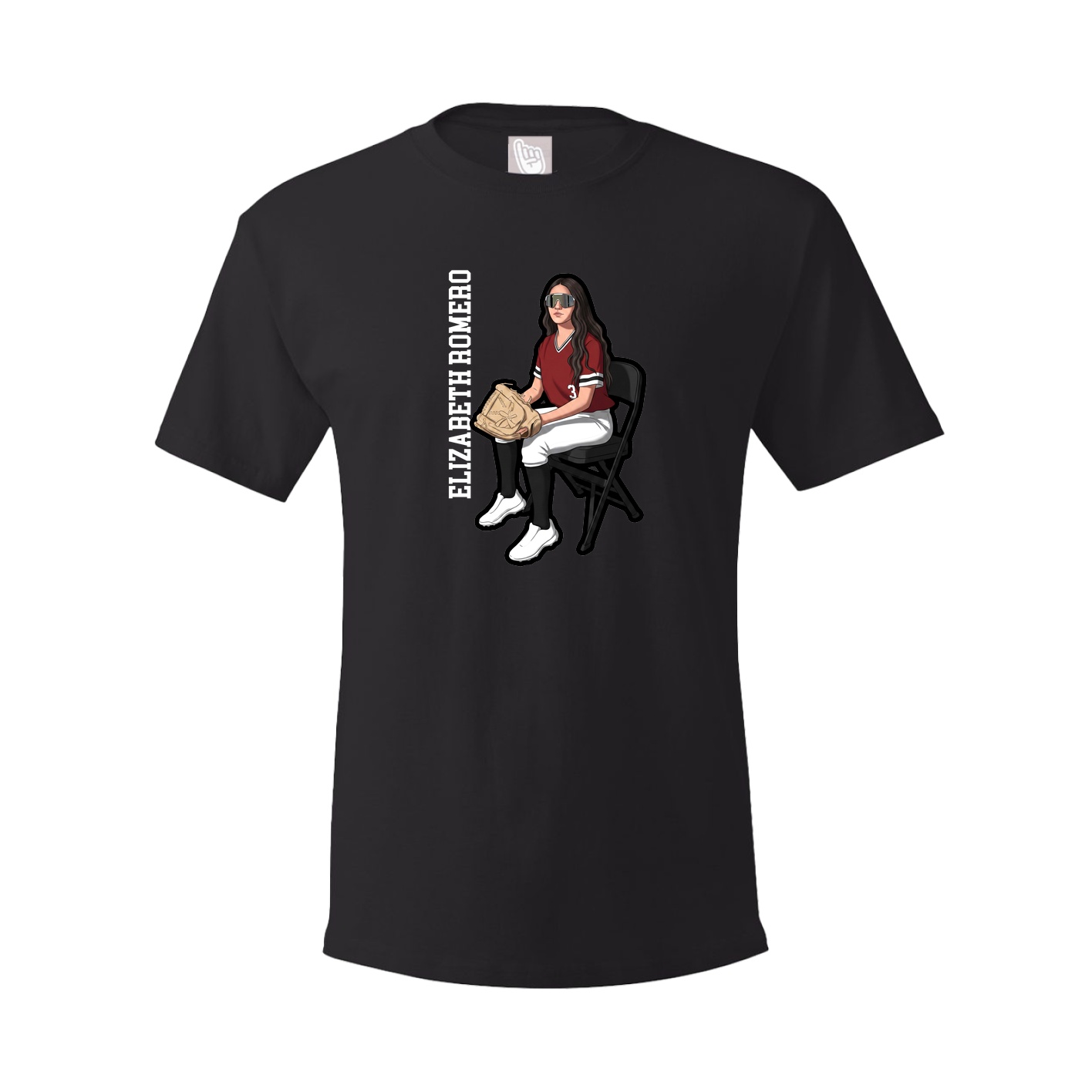 Youth Tee — Name Vertical in Black