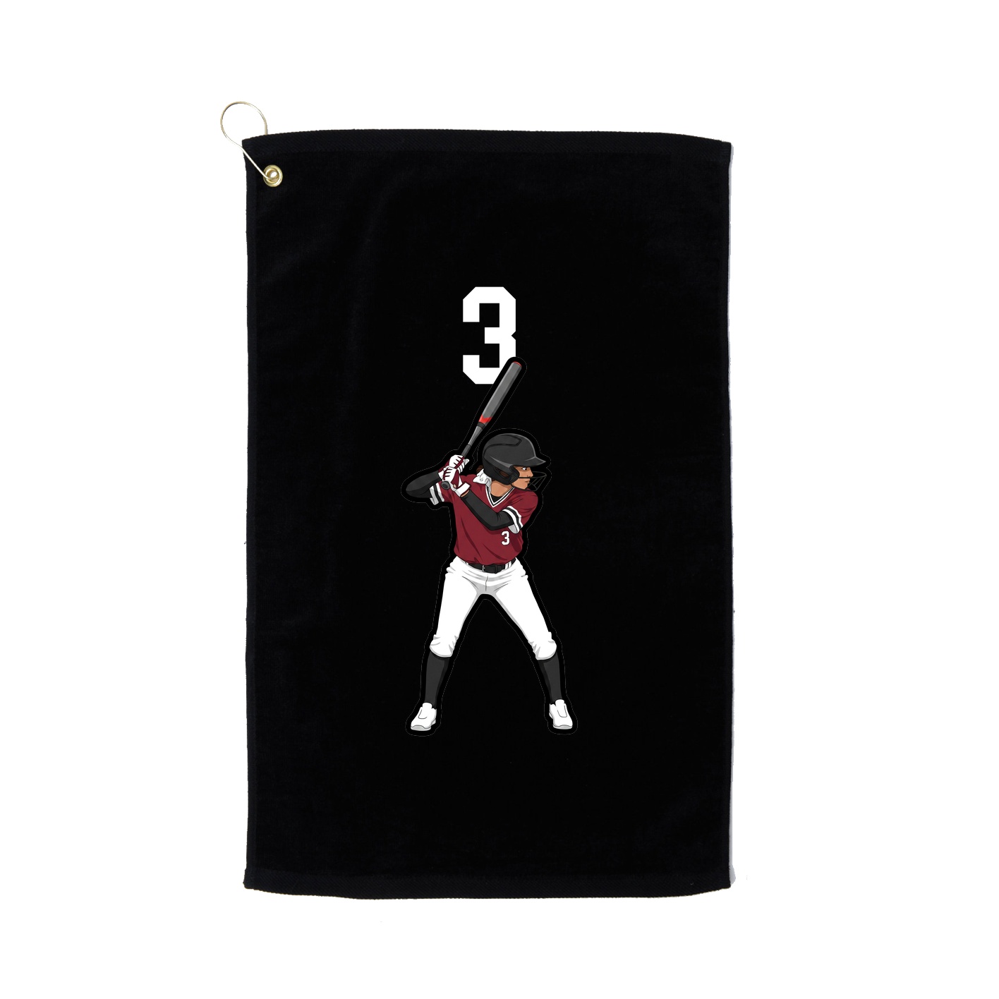 Golf Towel — Number Top in Black
