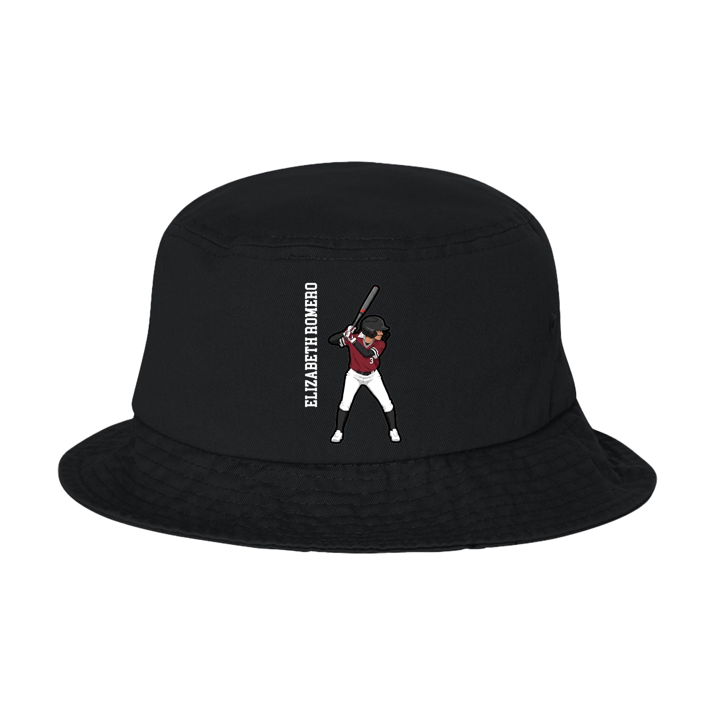 Bucket Cap — Name Vertical in Black