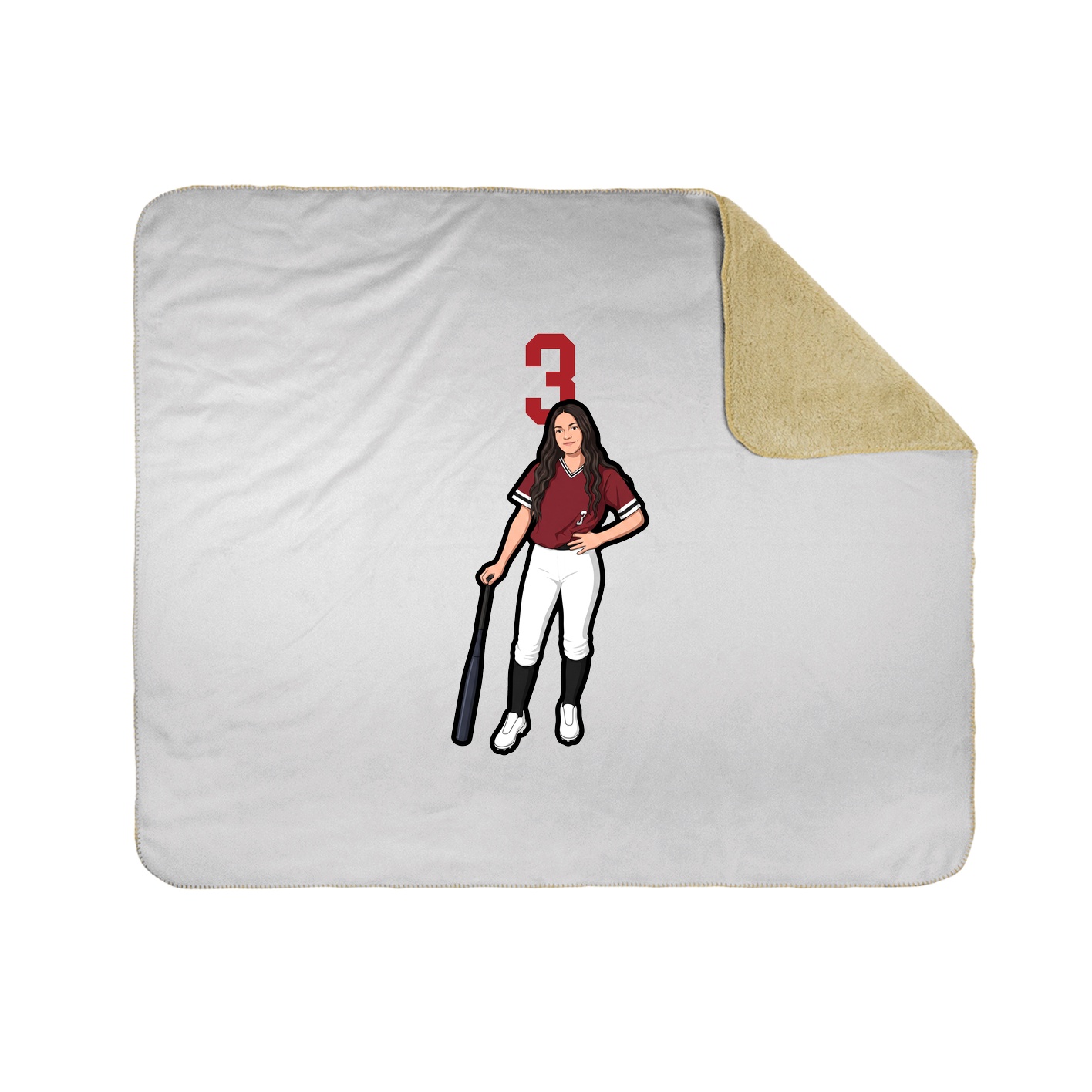 Throw Blanket — Number Top in White