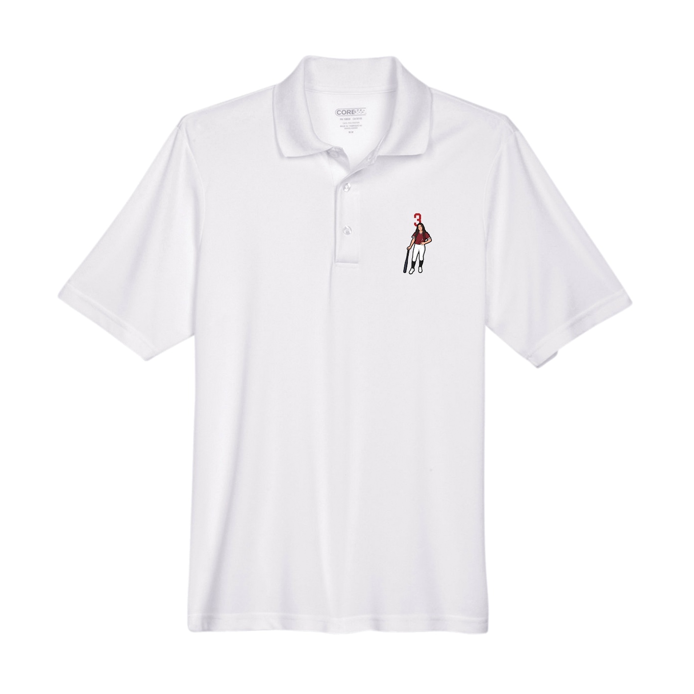 Performance Polo — Number Top in White