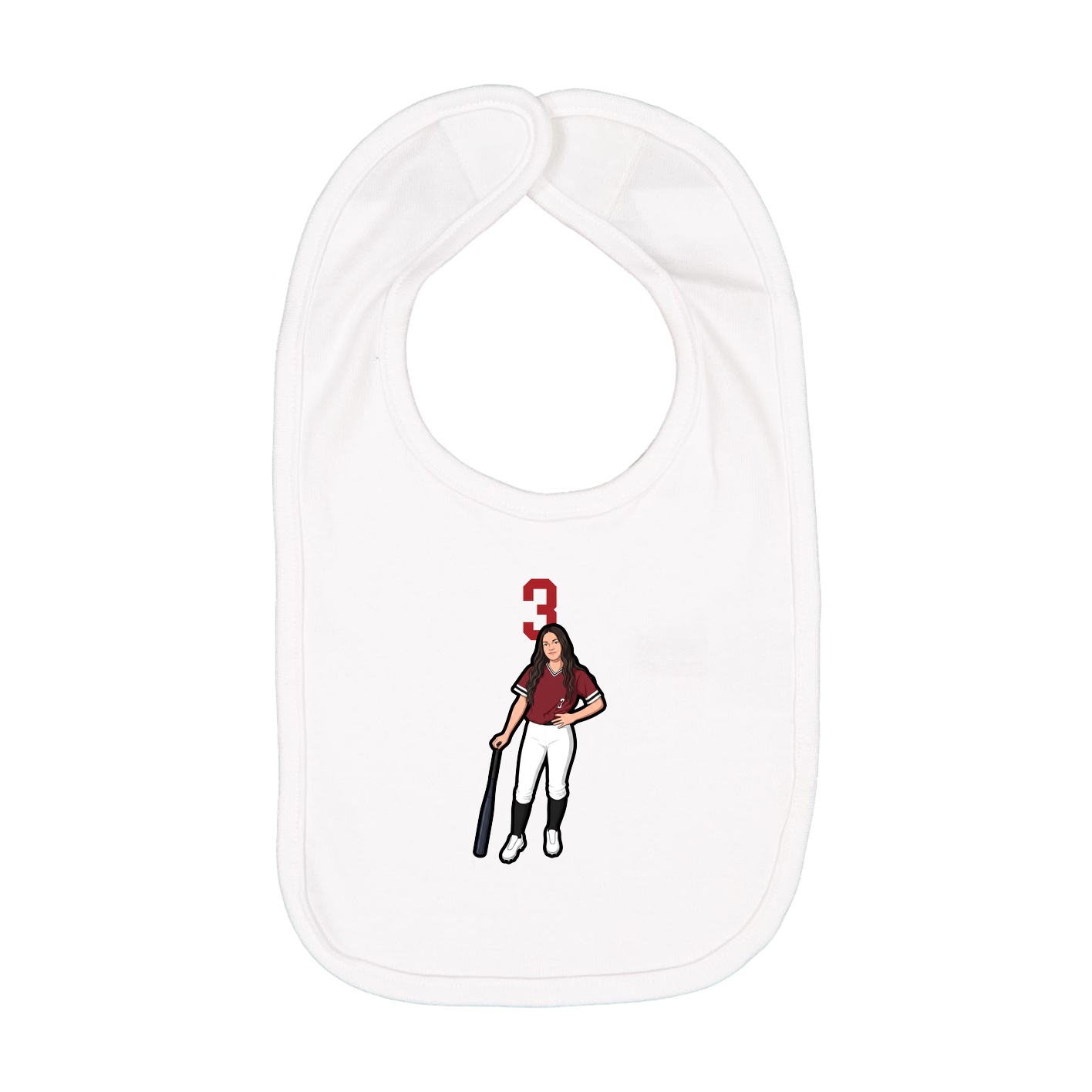 Infant Bib — Number Top in White