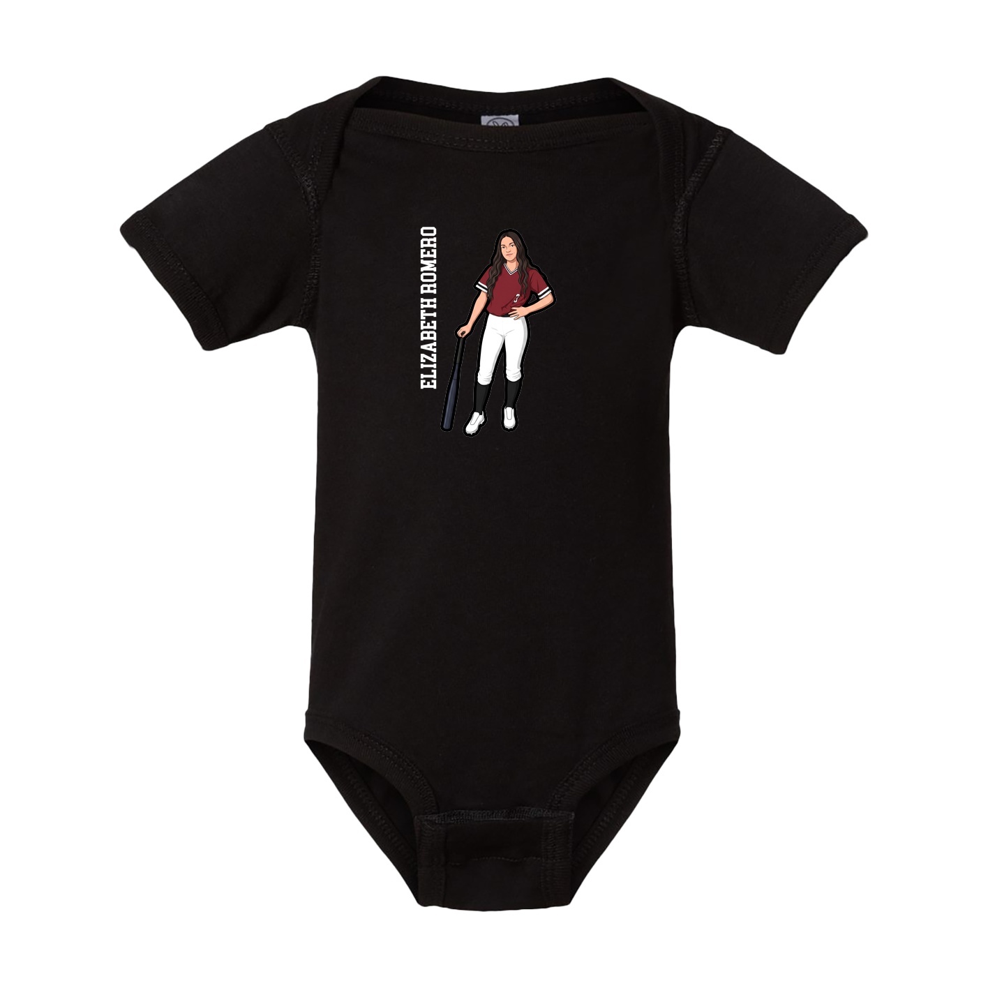 Baby Onesie — Name Vertical in Black