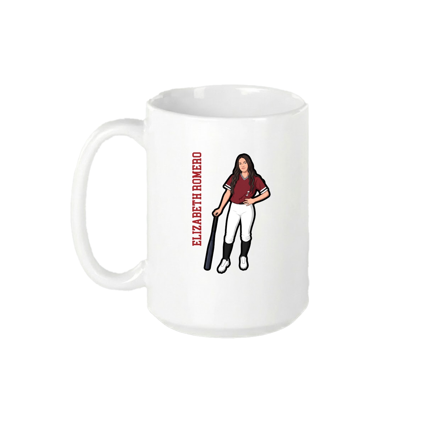 15oz Coffee Mug — Name Vertical in White