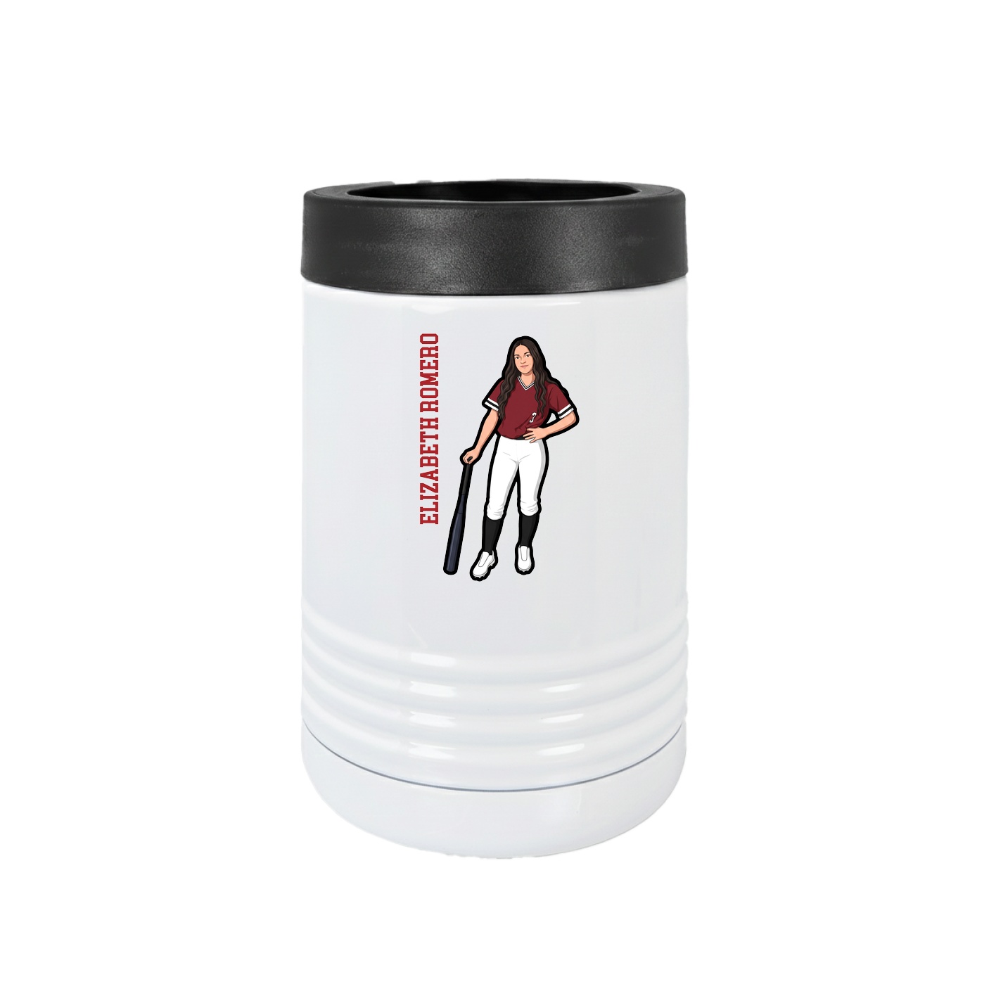 Beverage Holder — Name Vertical in White