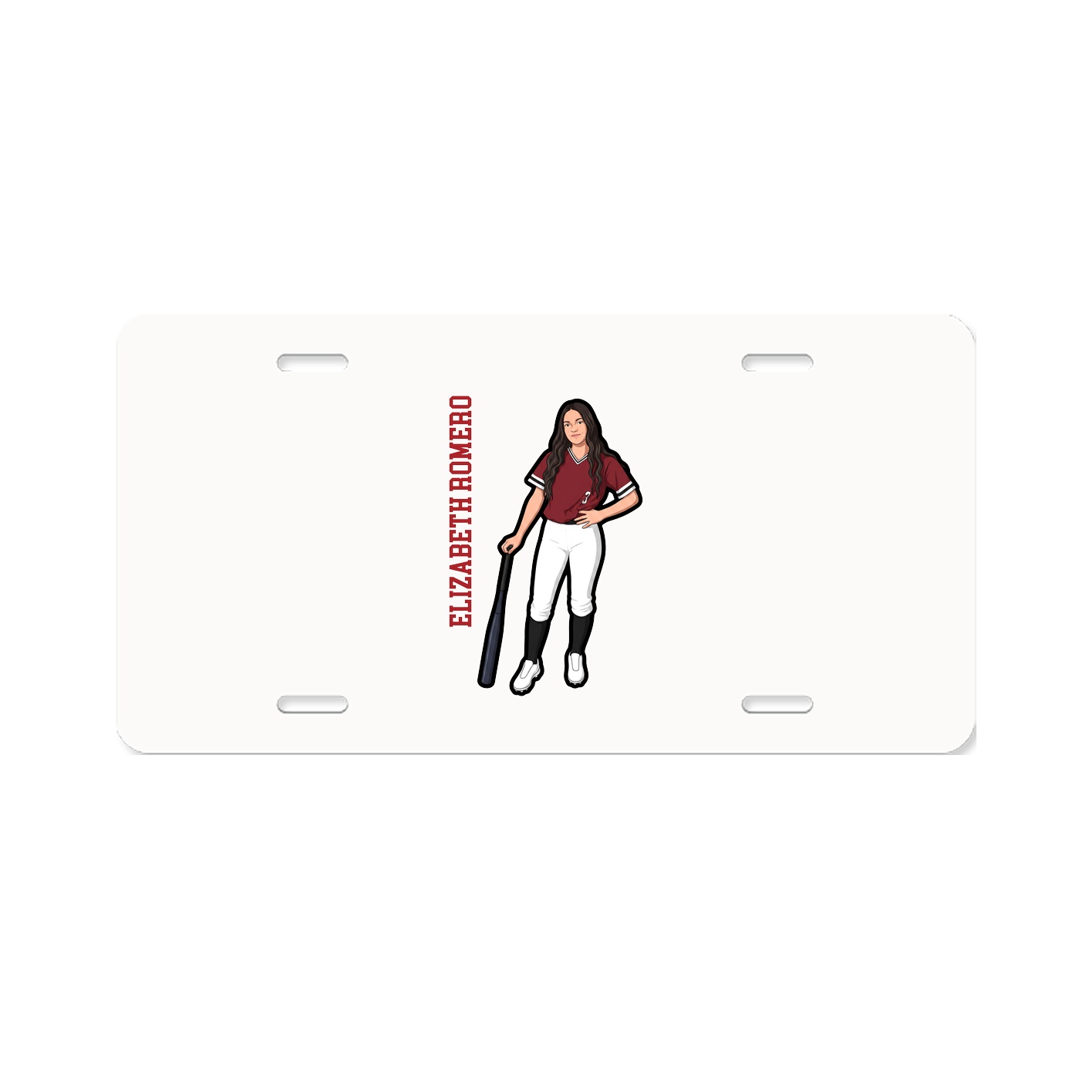 License Plate — Name Vertical in Classic