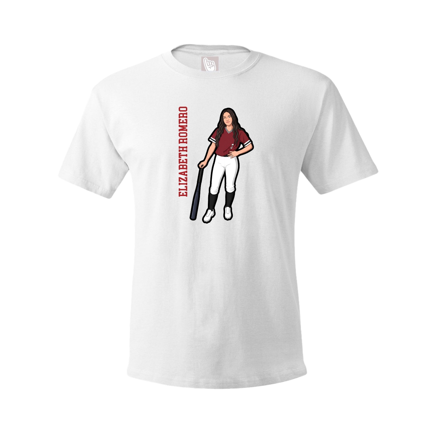 Youth Tee — Name Vertical in White