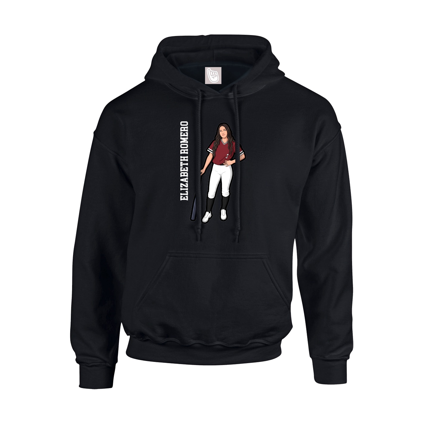 Hoodie — Name Vertical in Black