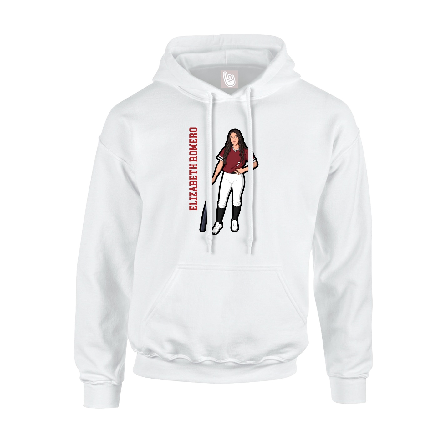 Youth Hoodie — Name Vertical in White