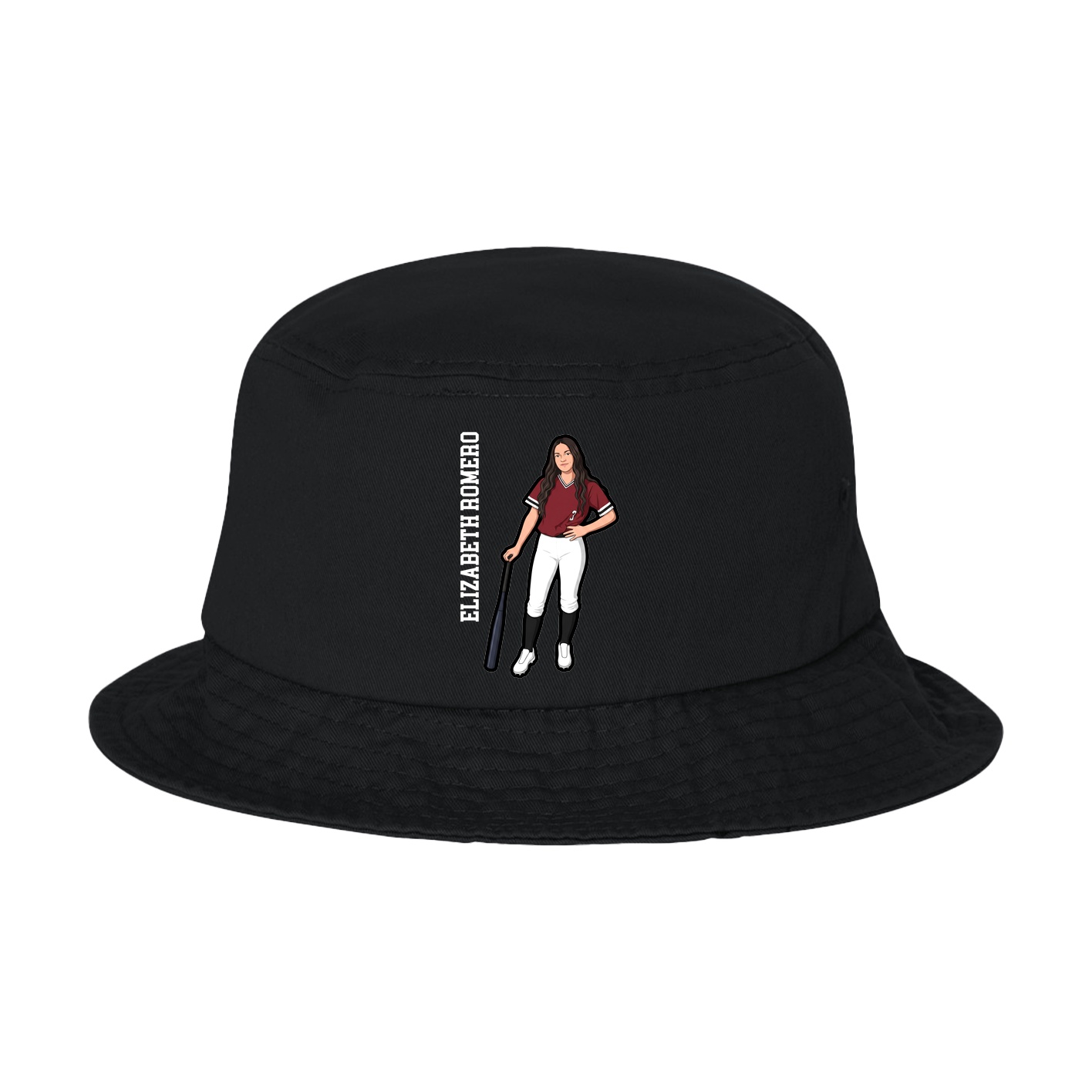 Bucket Cap — Name Vertical in Black