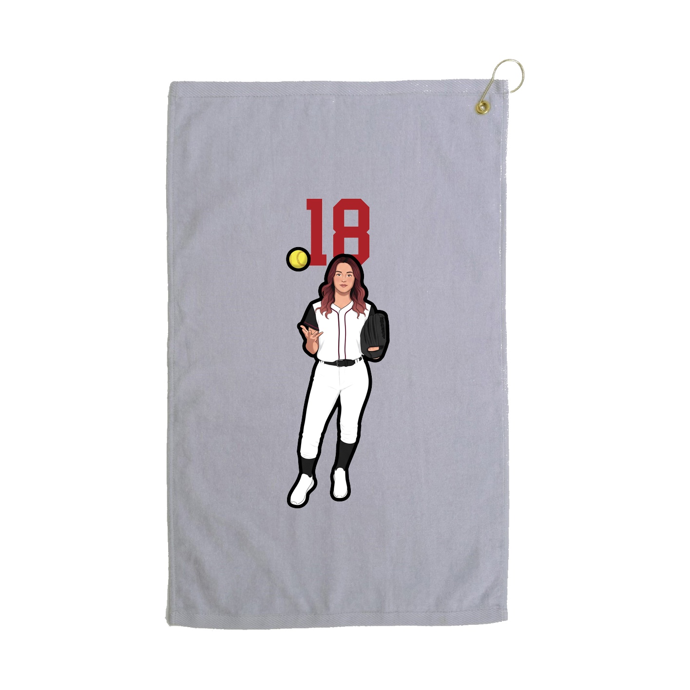 Golf Towel — Number Top in Grey