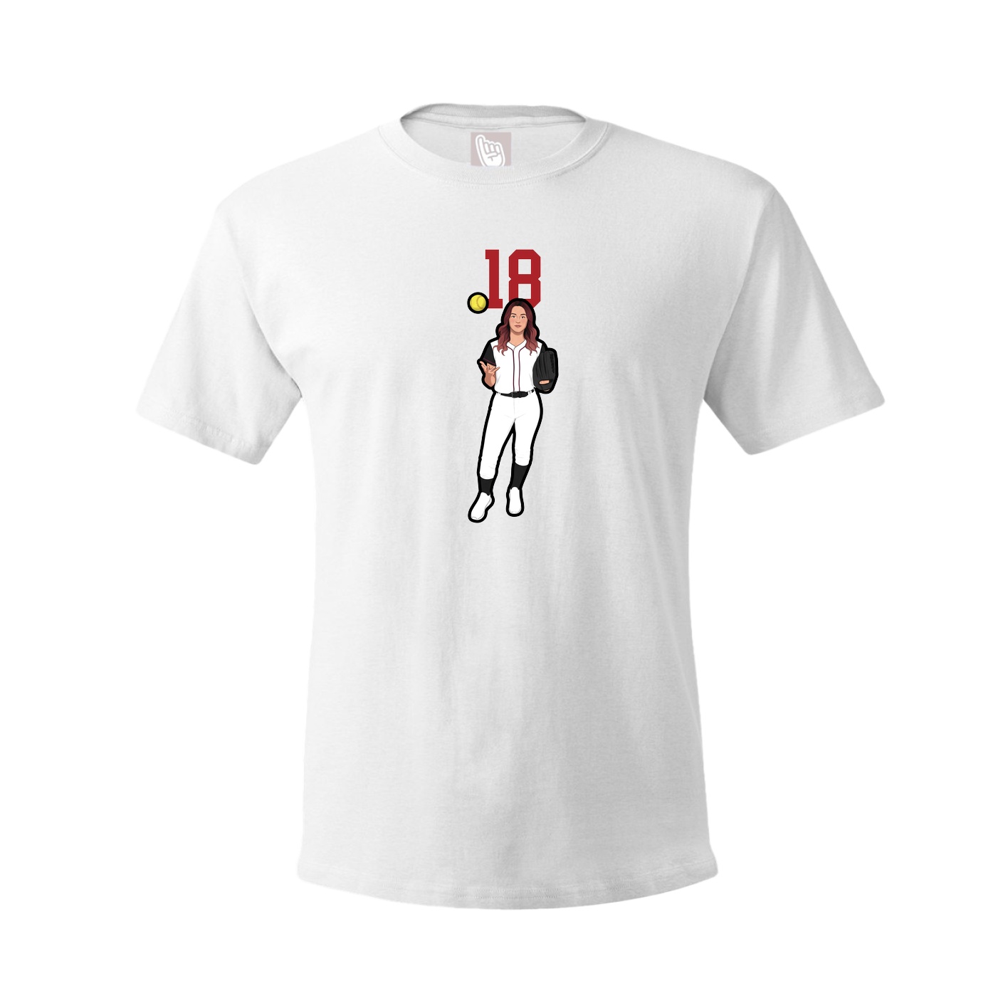 Youth Tee — Number Top in White