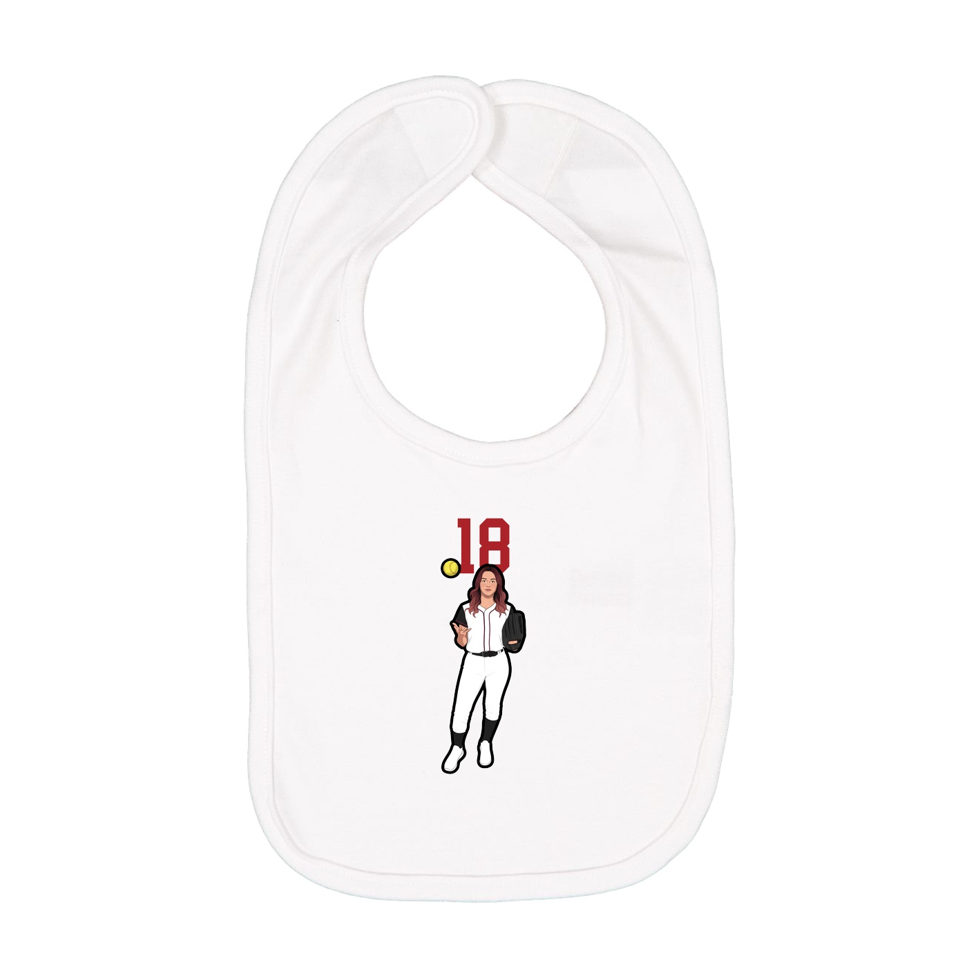 Infant Bib — Number Top in White