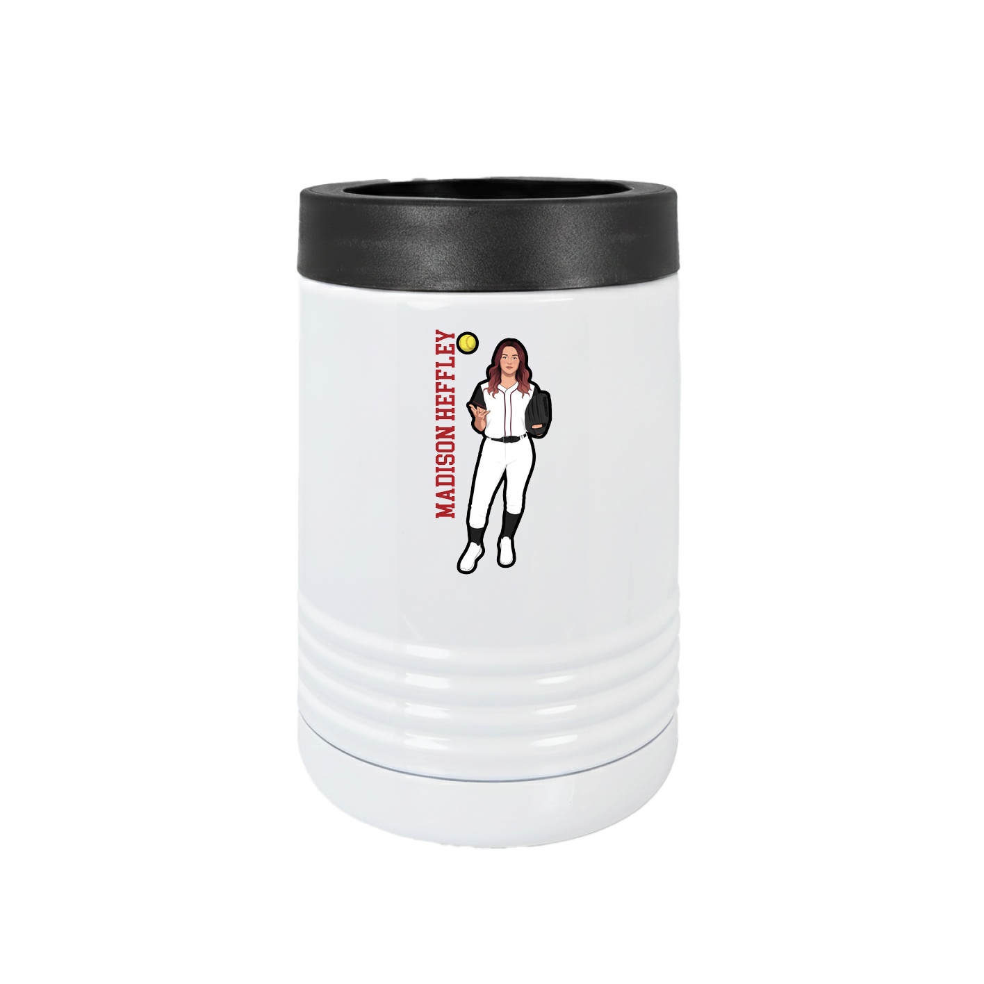Beverage Holder — Name Vertical in White