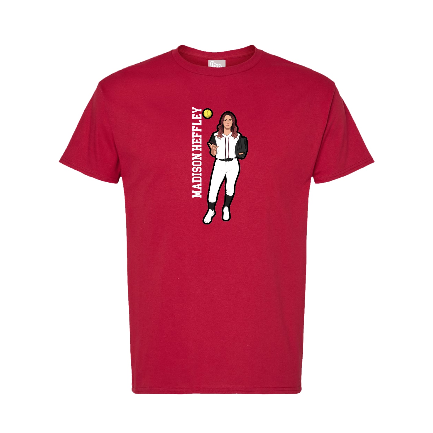 Tee — Name Vertical in Crimson